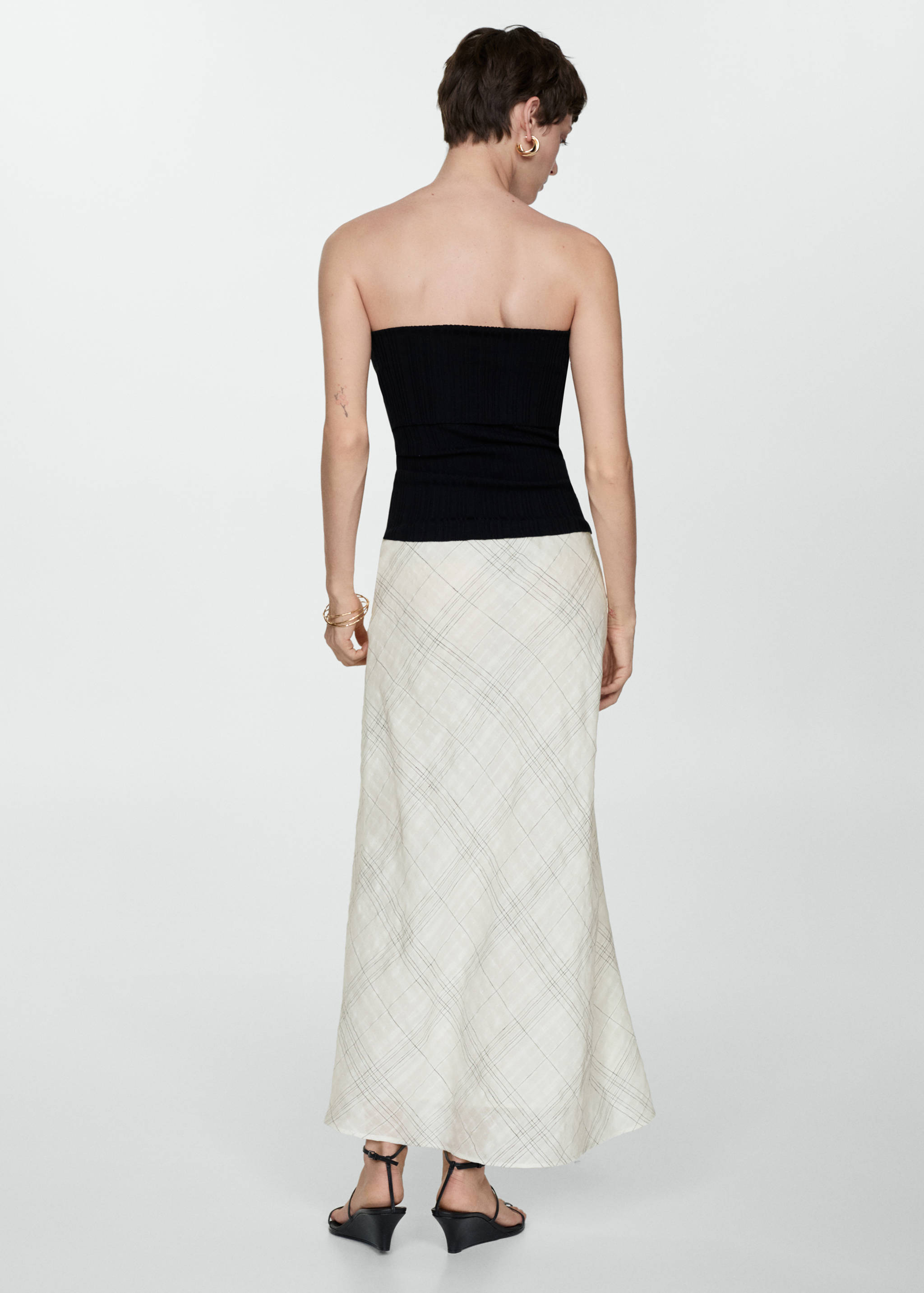 Printed linen-blend skirt - Reverse of the article