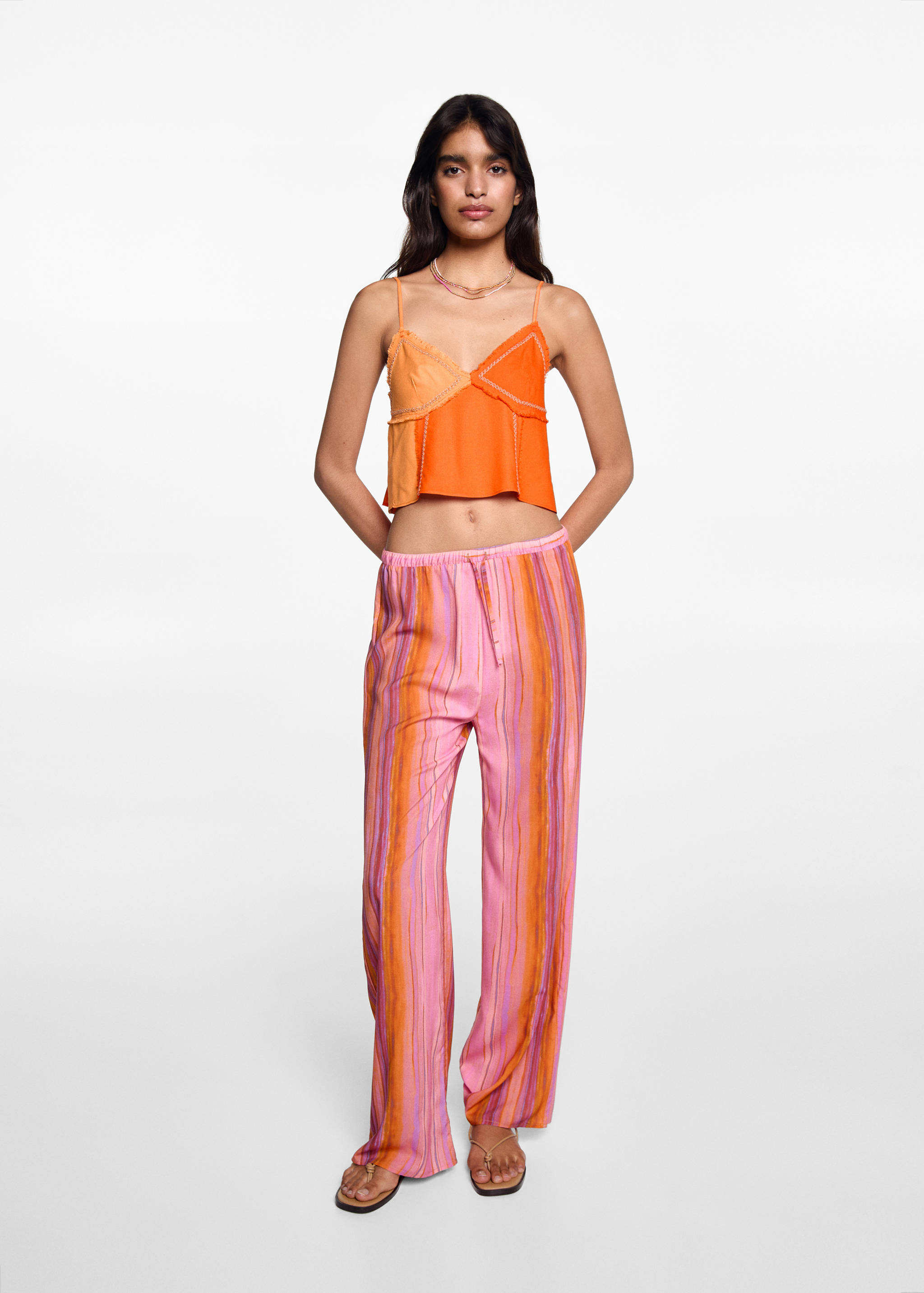 Multi-coloured striped pants - General plane