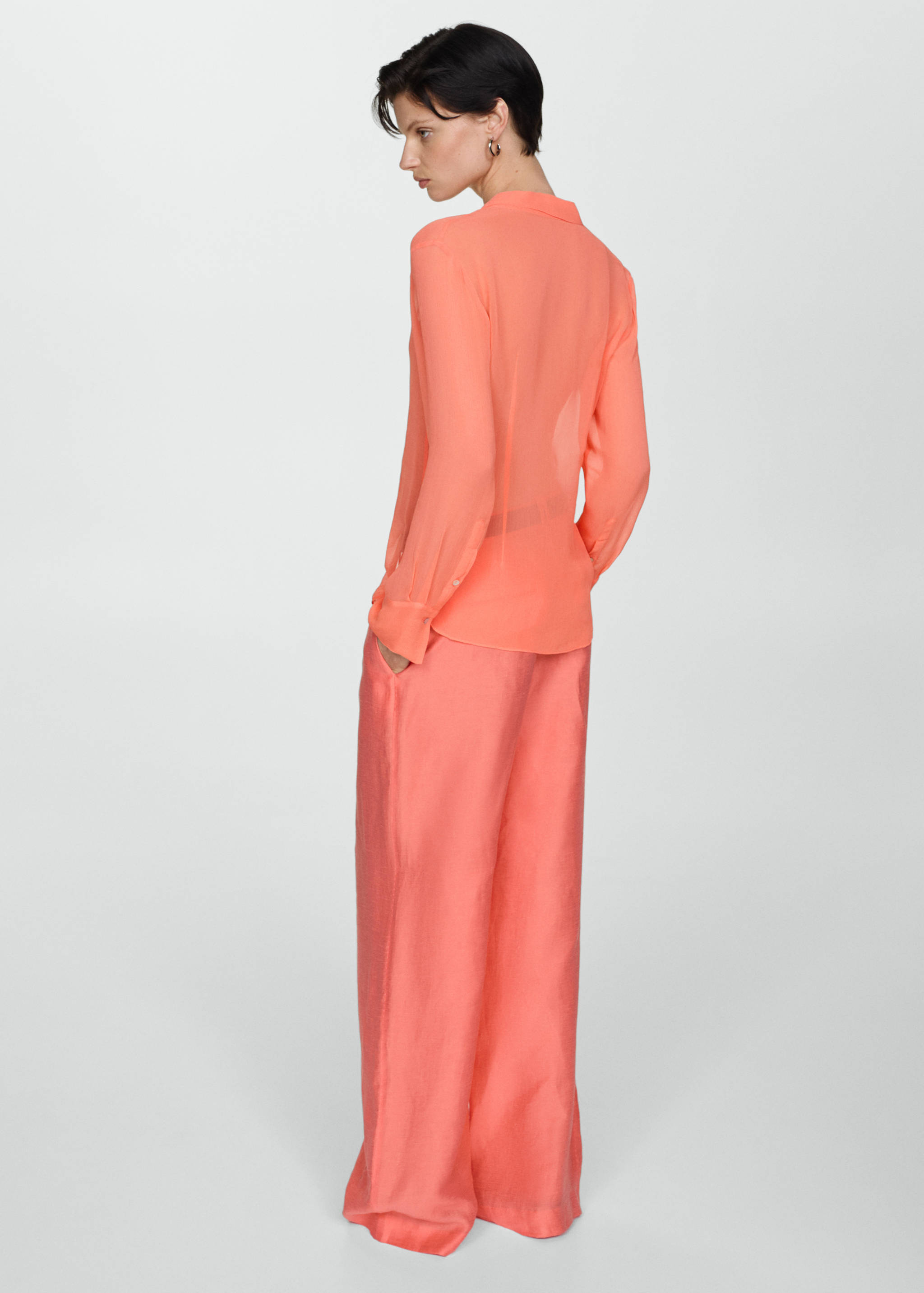 Semi-transparent button-down shirt - Reverse of the article