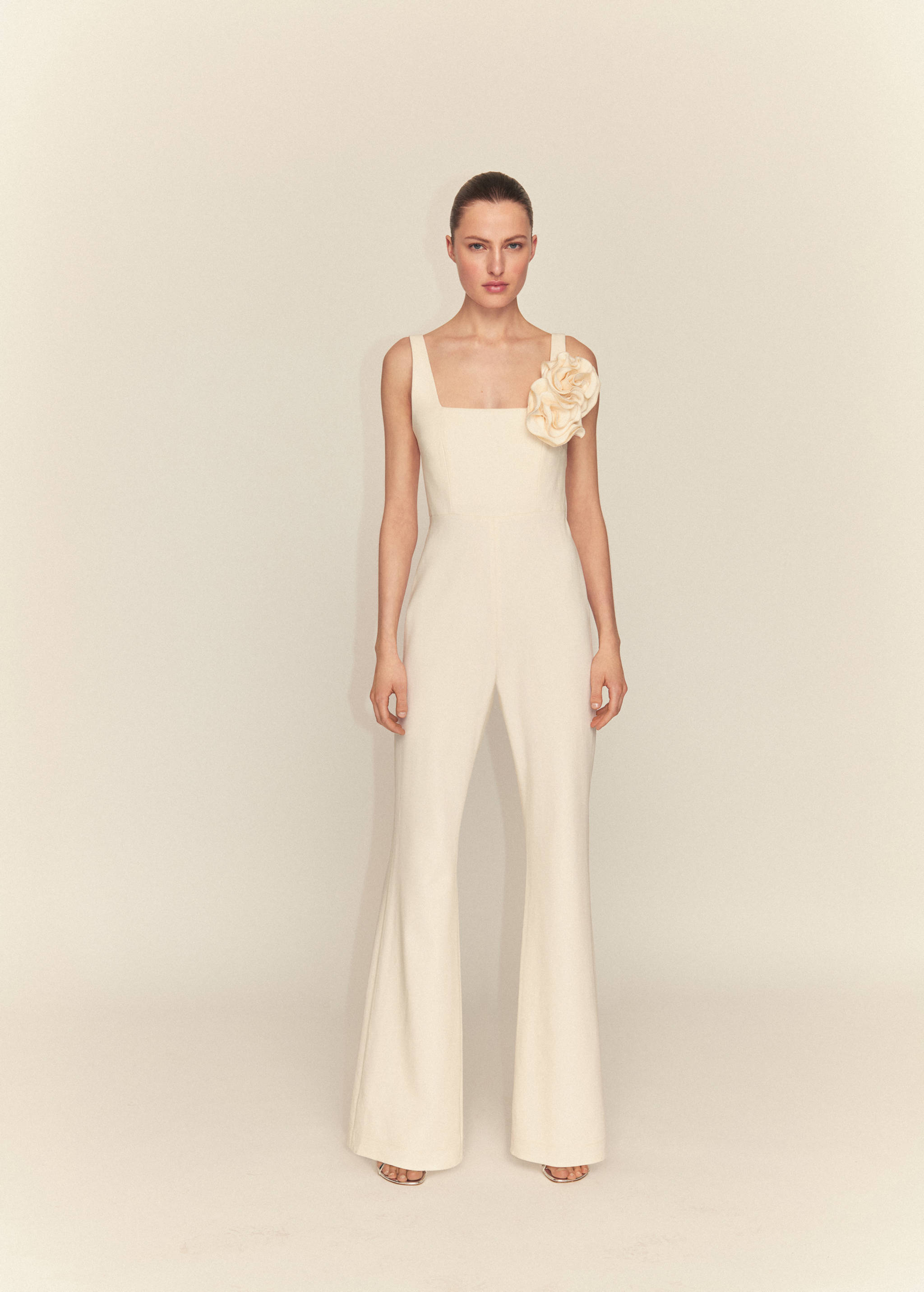 Maxi-flower flared jumpsuit - General plane