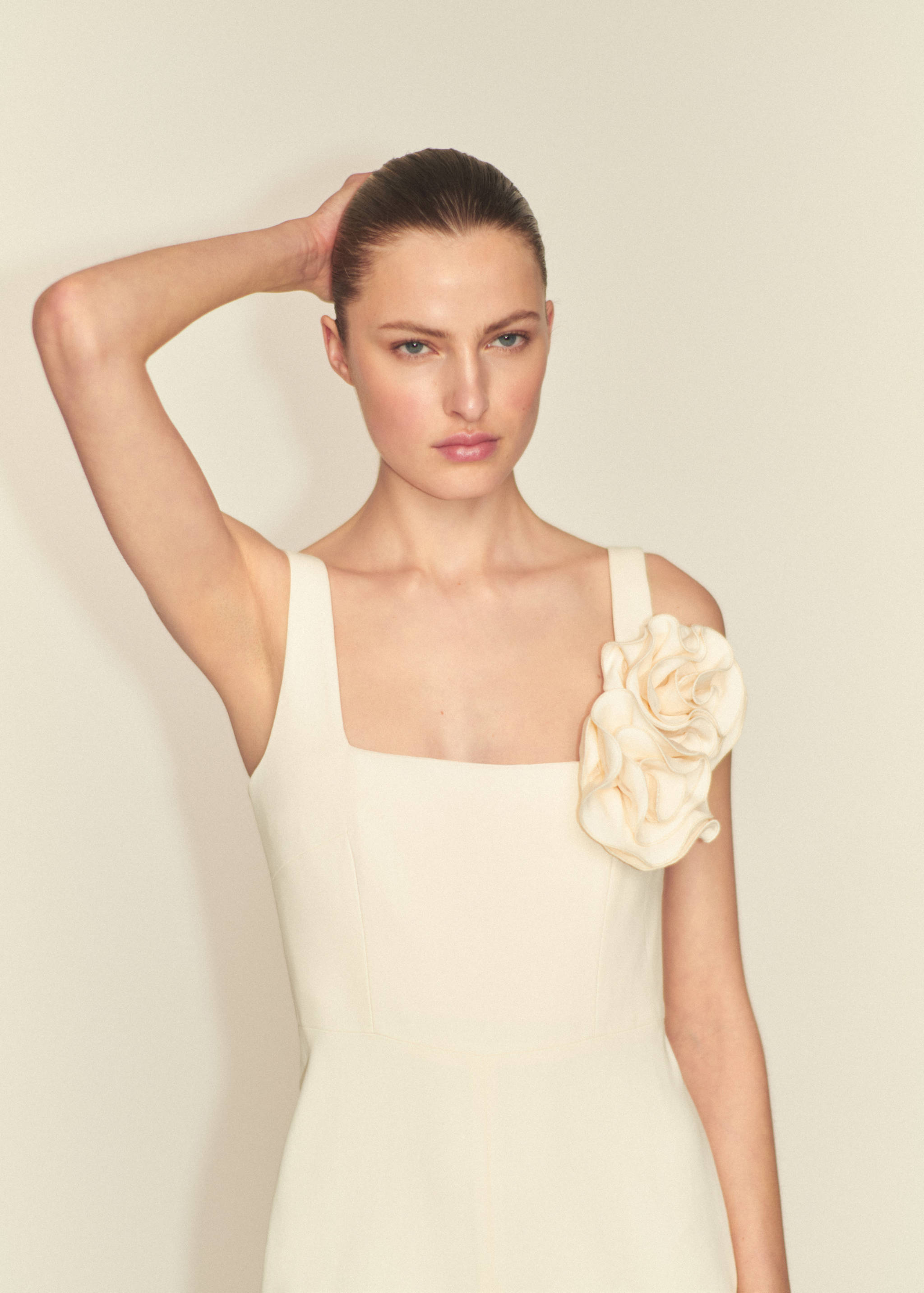 Maxi-flower flared jumpsuit - Details of the article 1