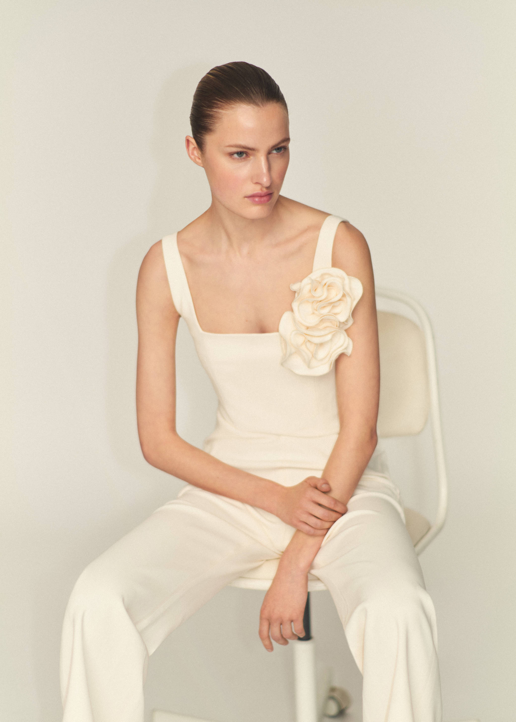 Maxi-flower flared jumpsuit - Details of the article 2