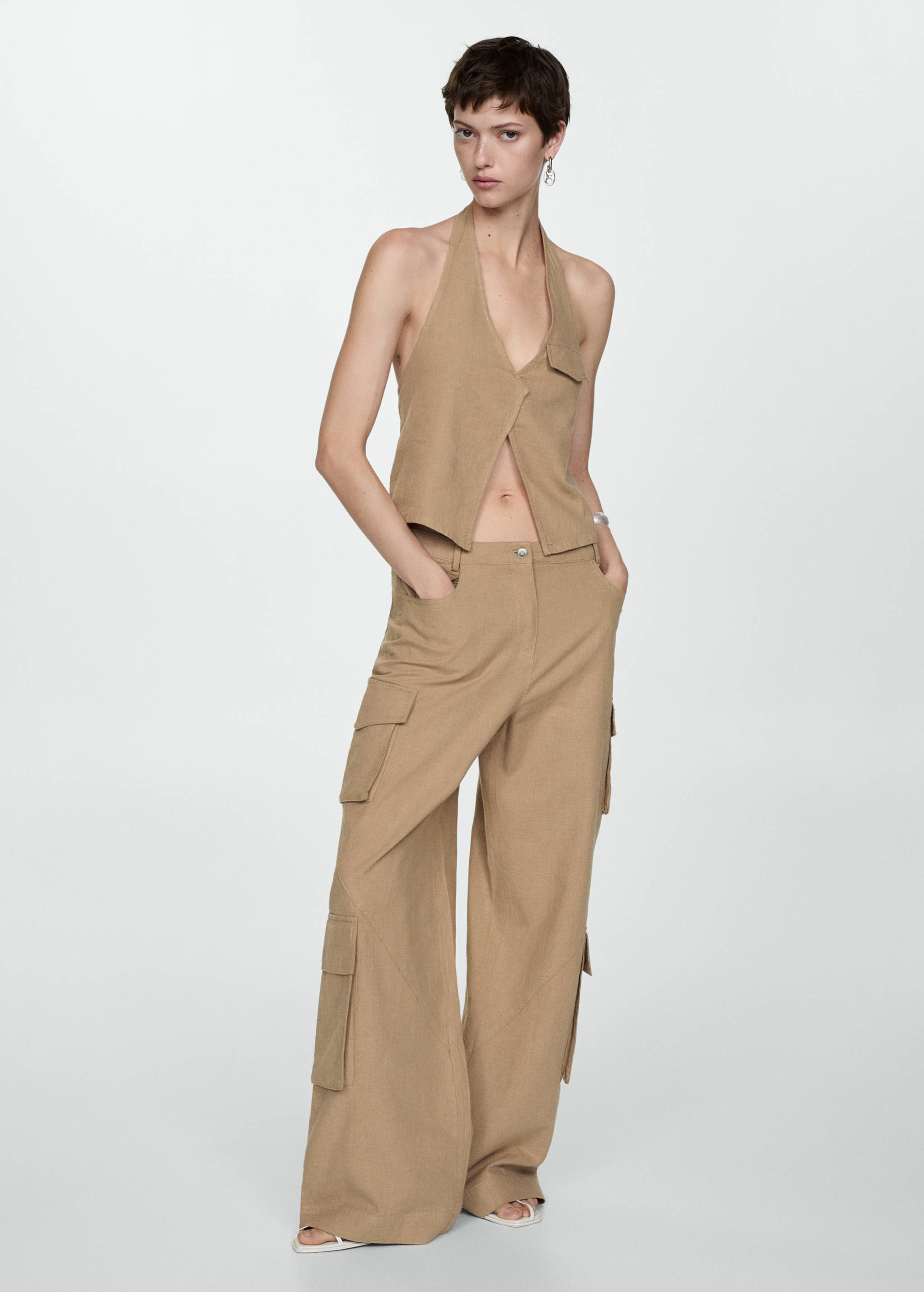 Top emmanchures américaines poche - Plan général