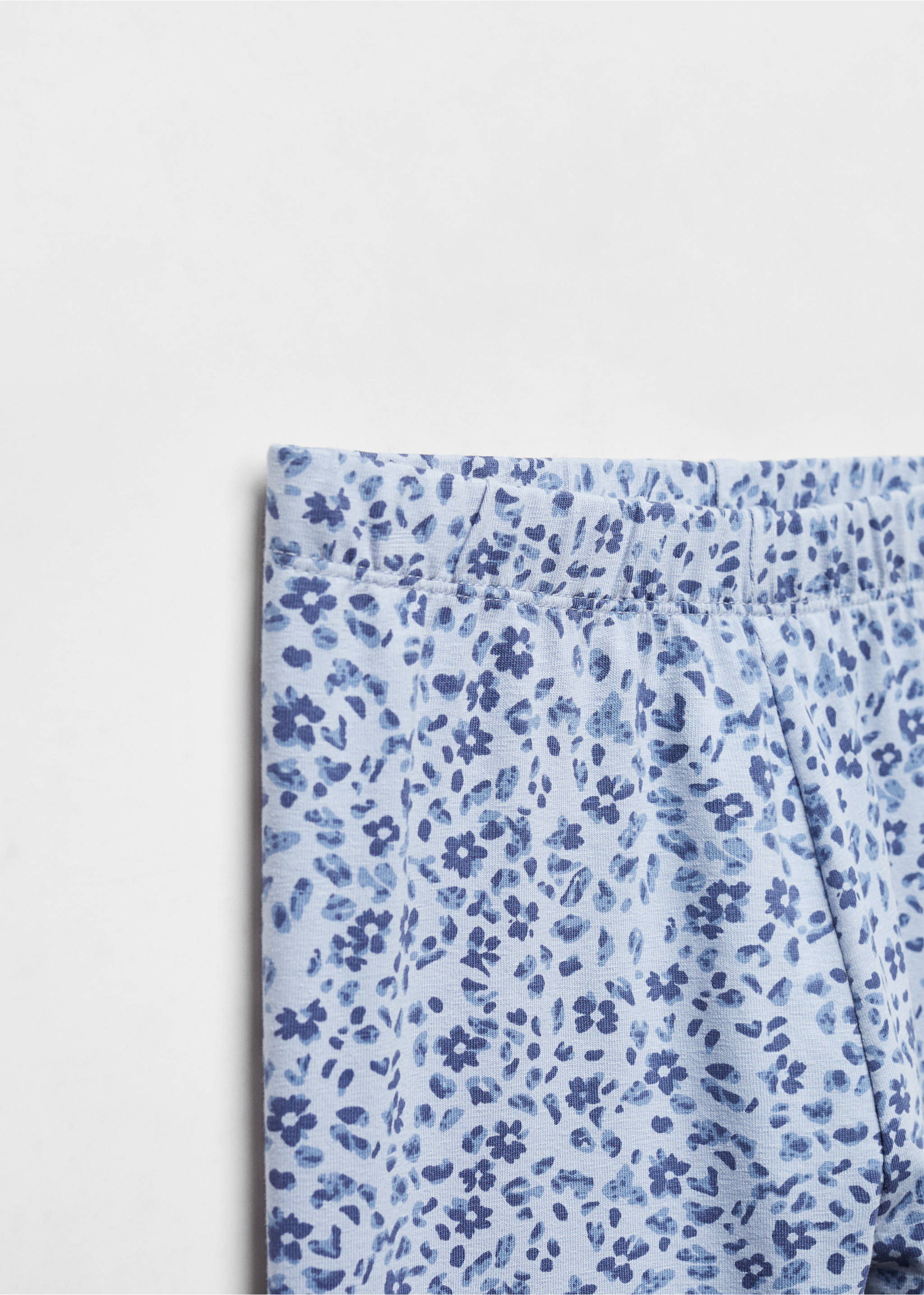Printed cotton leggings - Details of the article 8, Sky Blue. Ref: 67190653-00.
