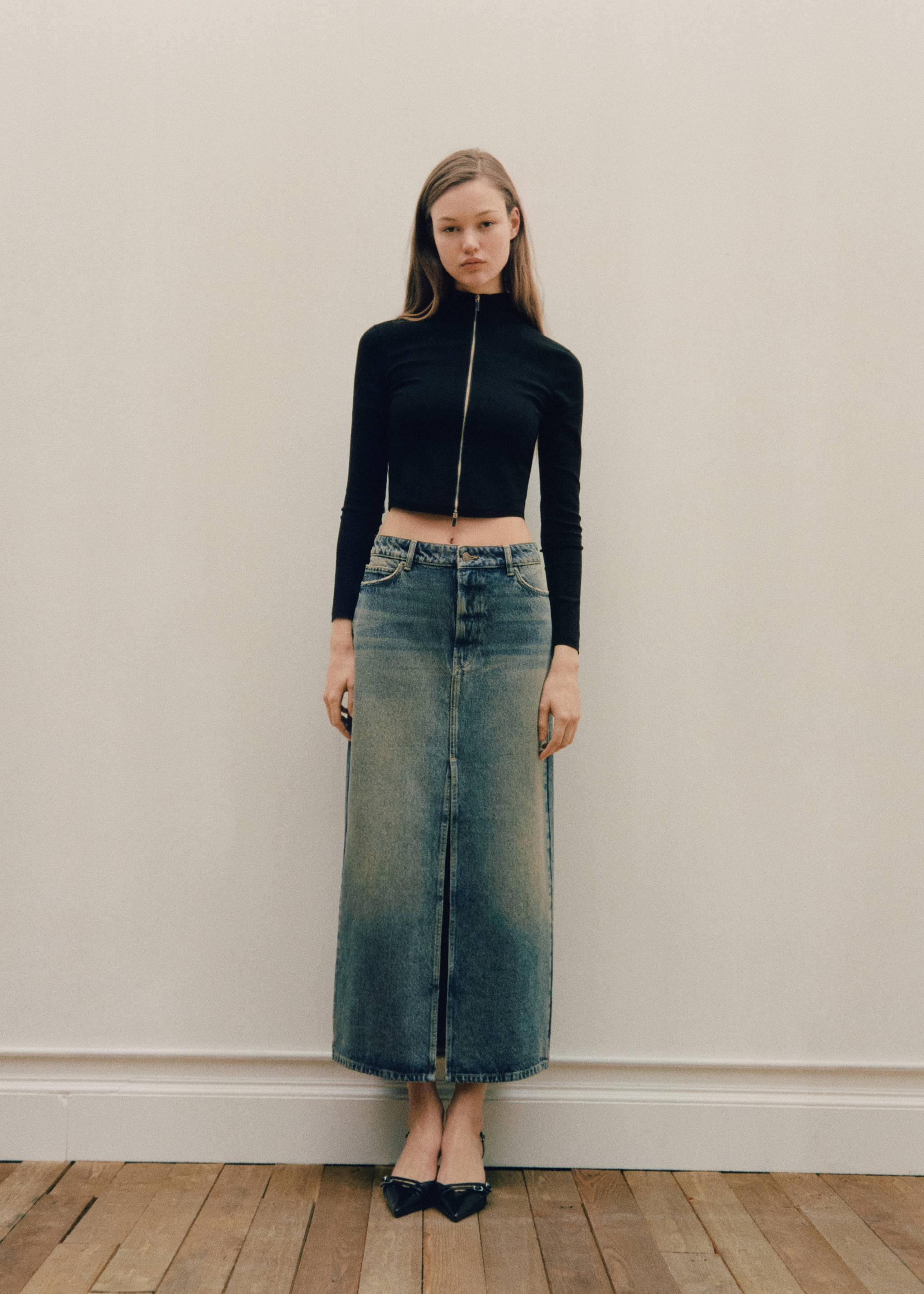 Long denim skirt - Details of the article 6