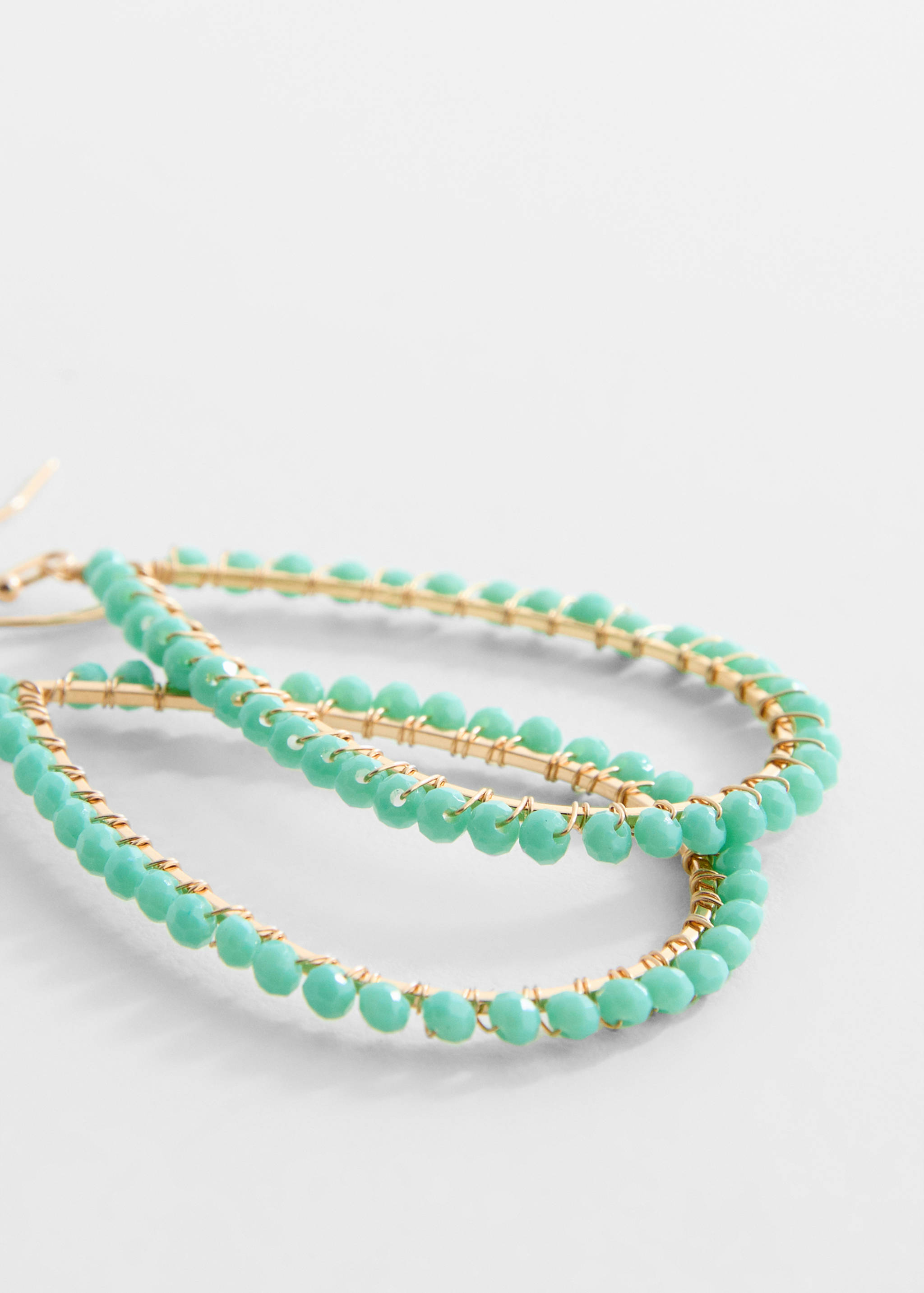 Oval bead earrings - Medium plane