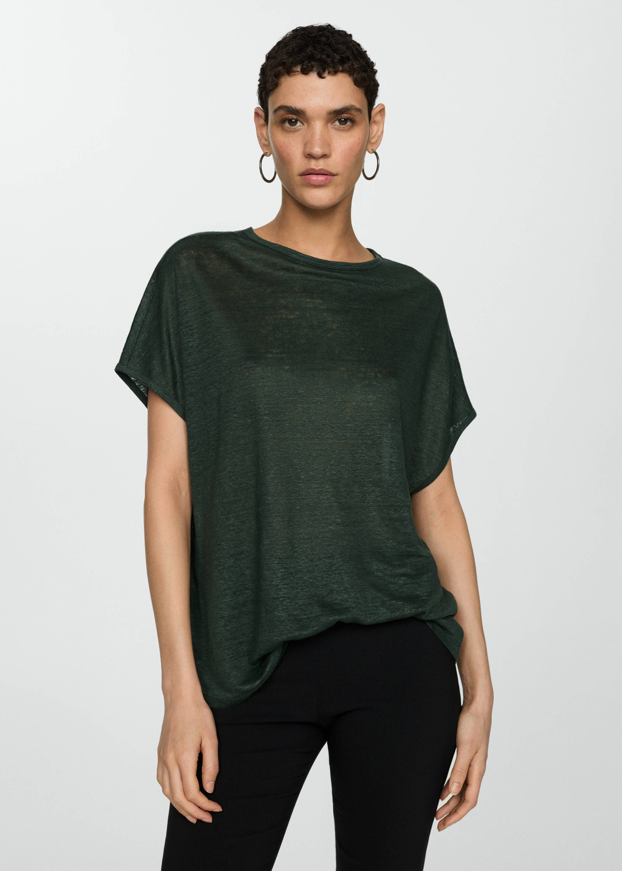 T-shirt lin manches courtes - Plan moyen