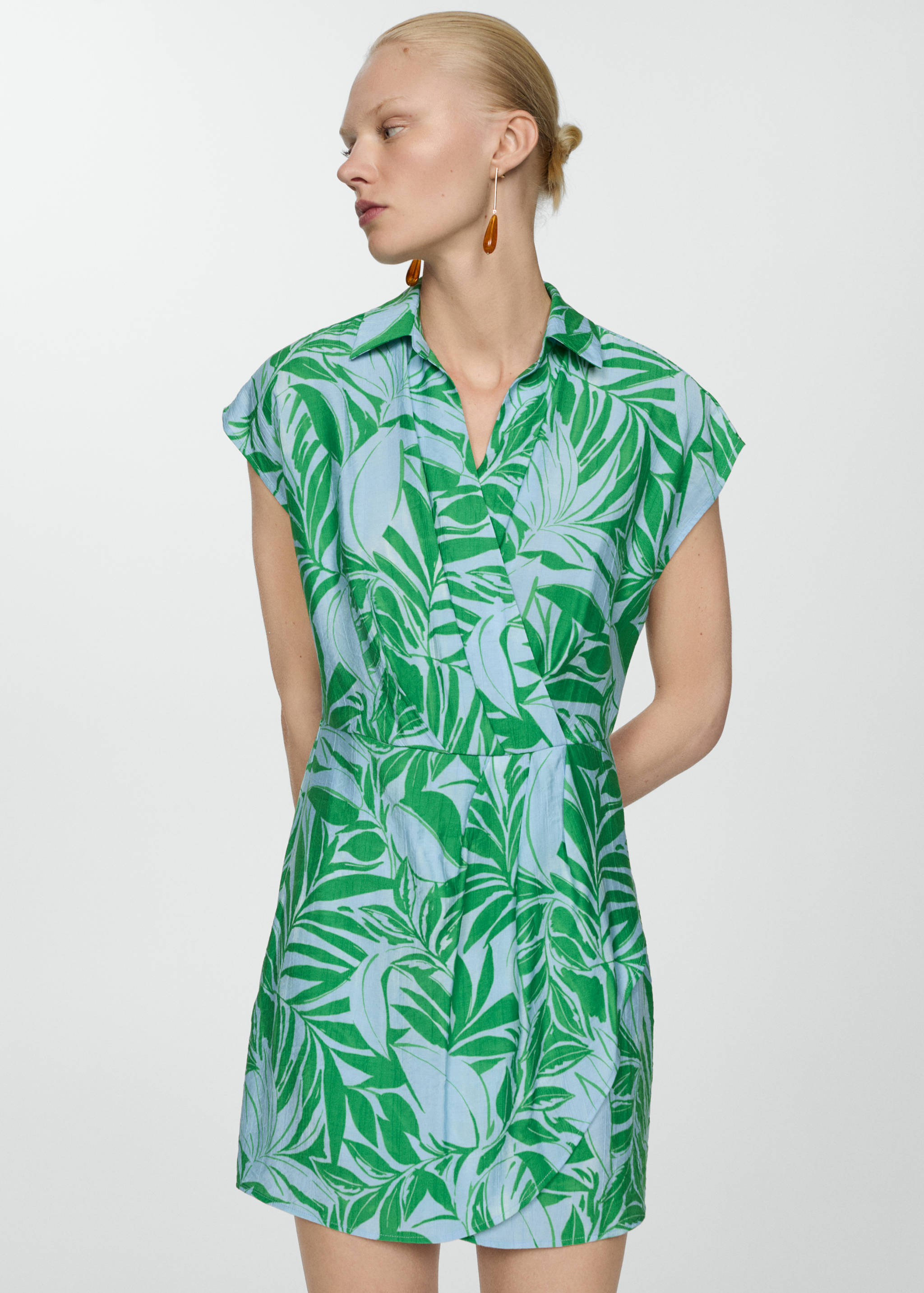 Print wrap dress - Medium plane
