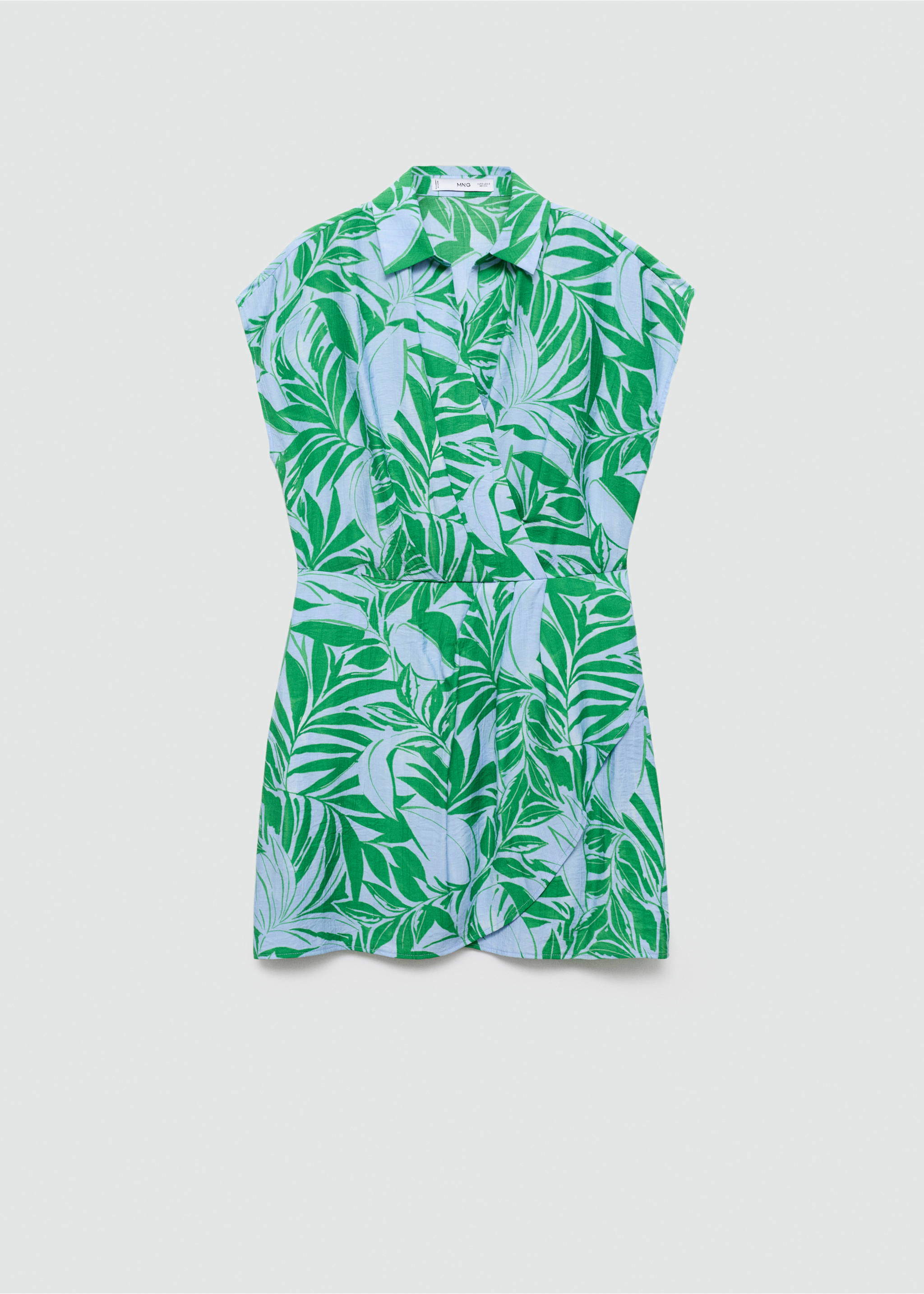 Print wrap dress - Article without model, Blue. Ref: 77000355-00.