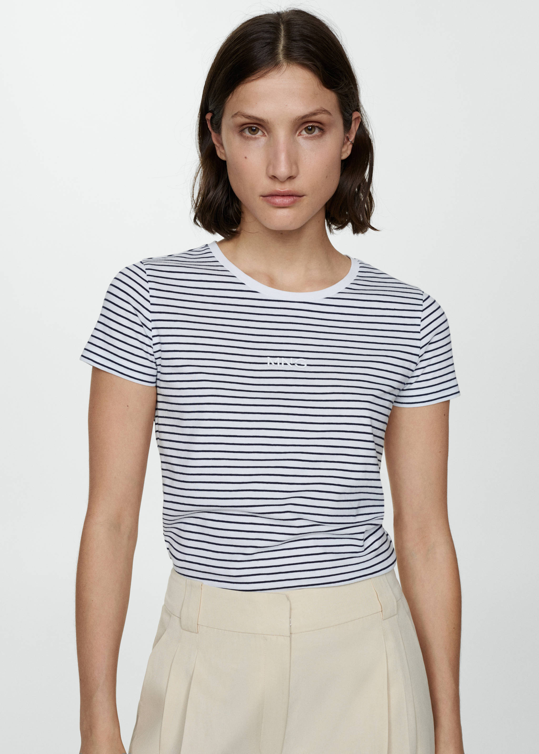 Striped logo T-shirt - Medium plane