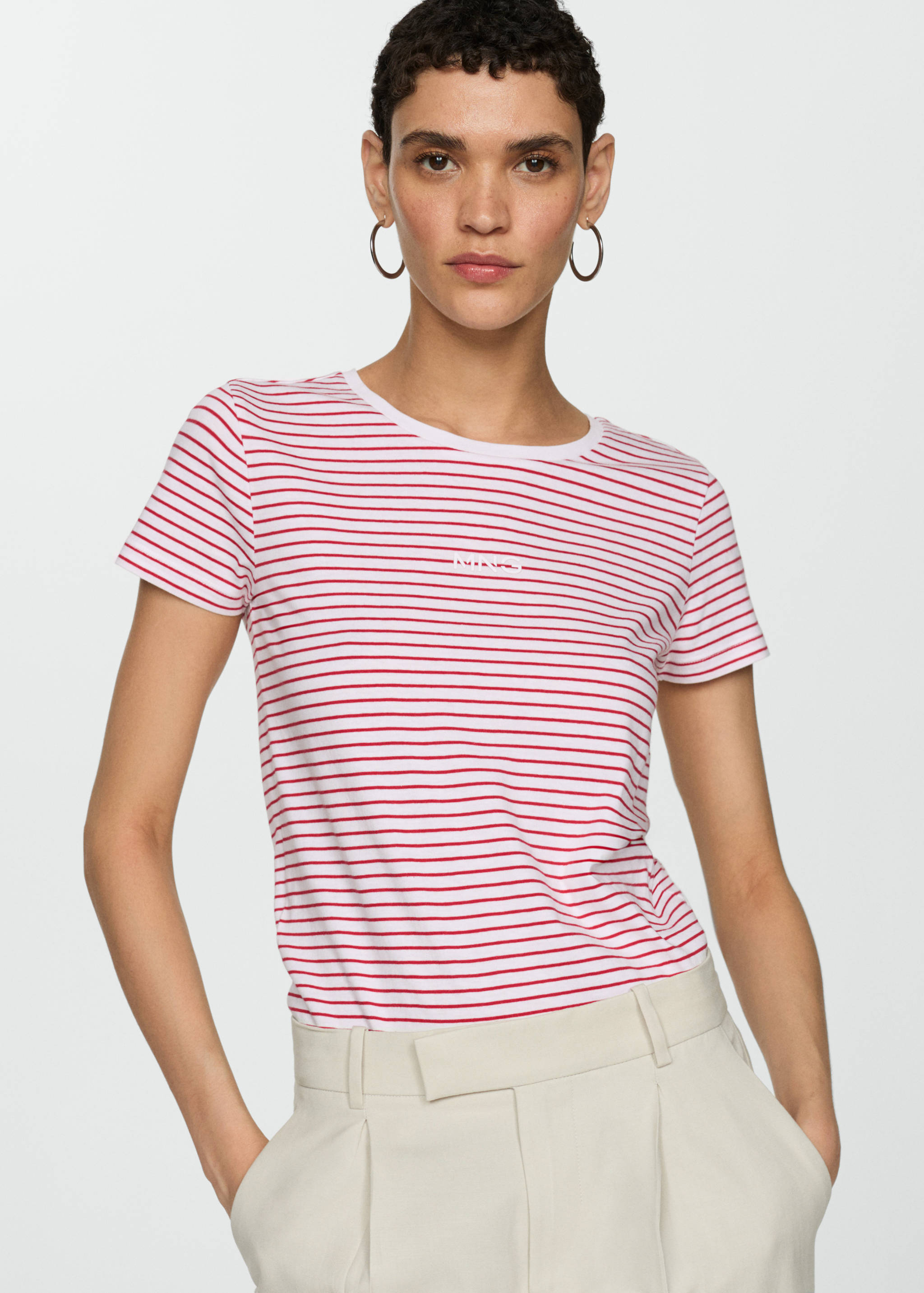Striped logo T-shirt - Medium plane