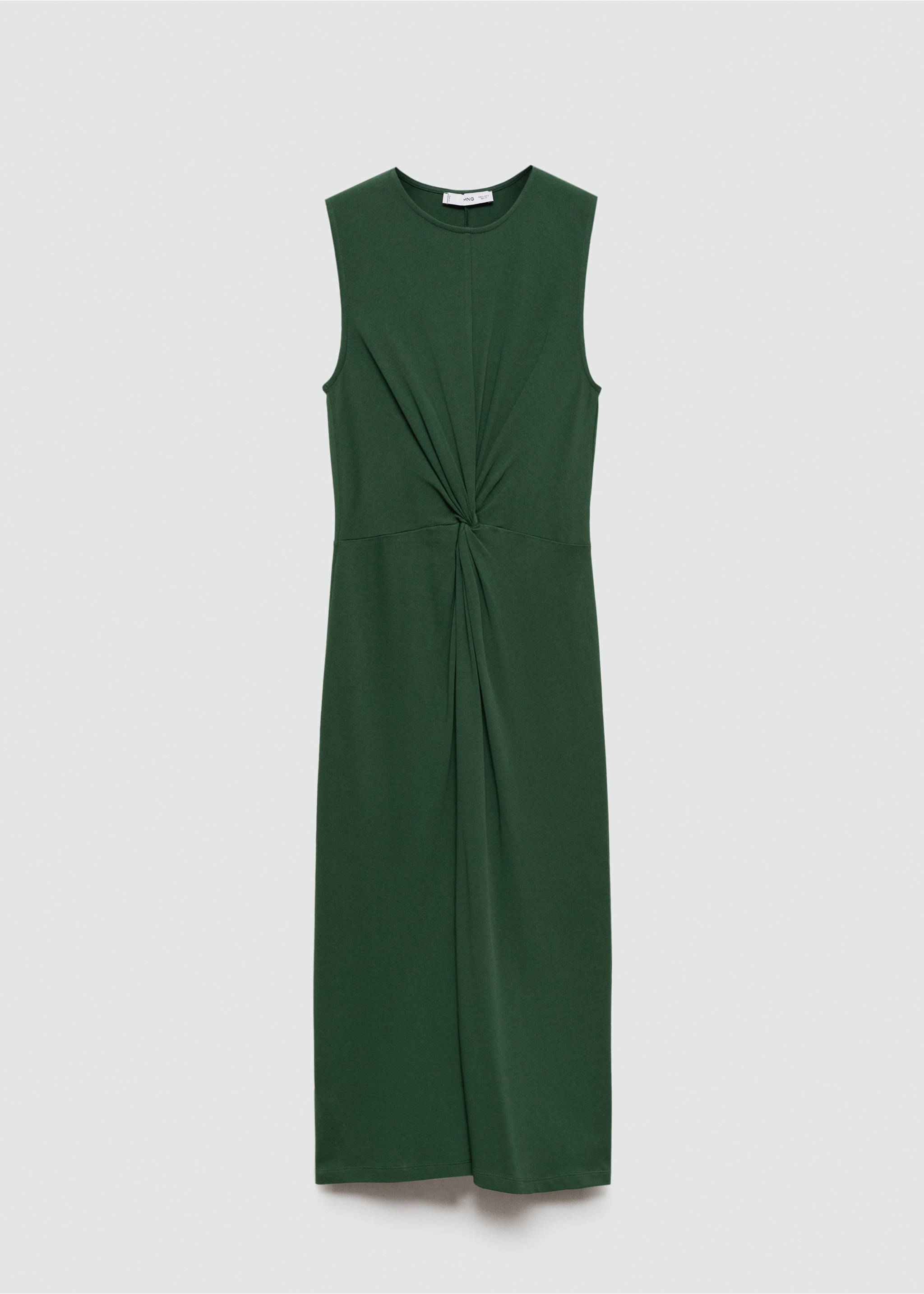 Midi-dress with draped detail - Article without model, Green. Ref: 77000368-00.