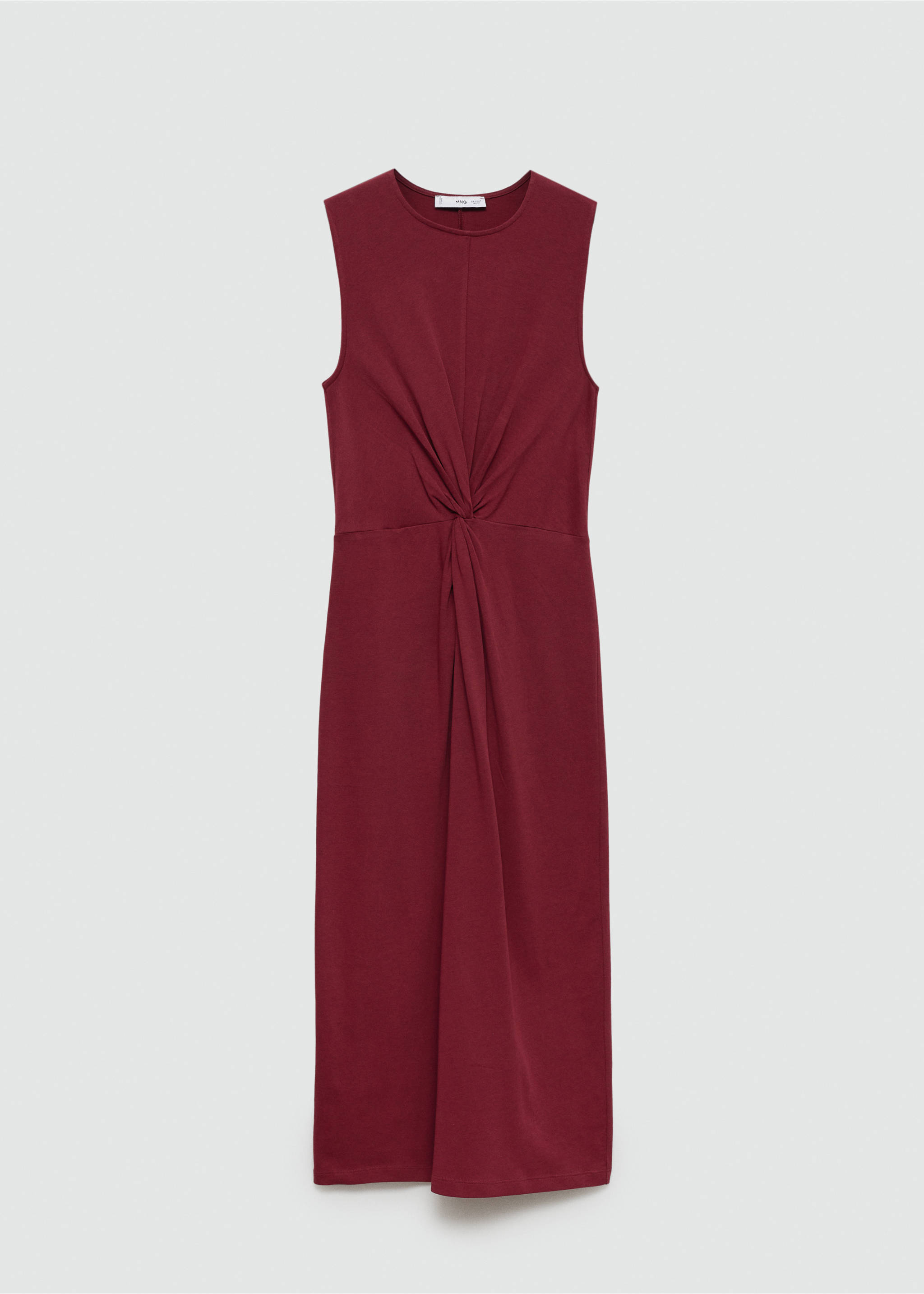 Midi-dress with draped detail - Article without model, Maroon. Ref: 77000368-00.