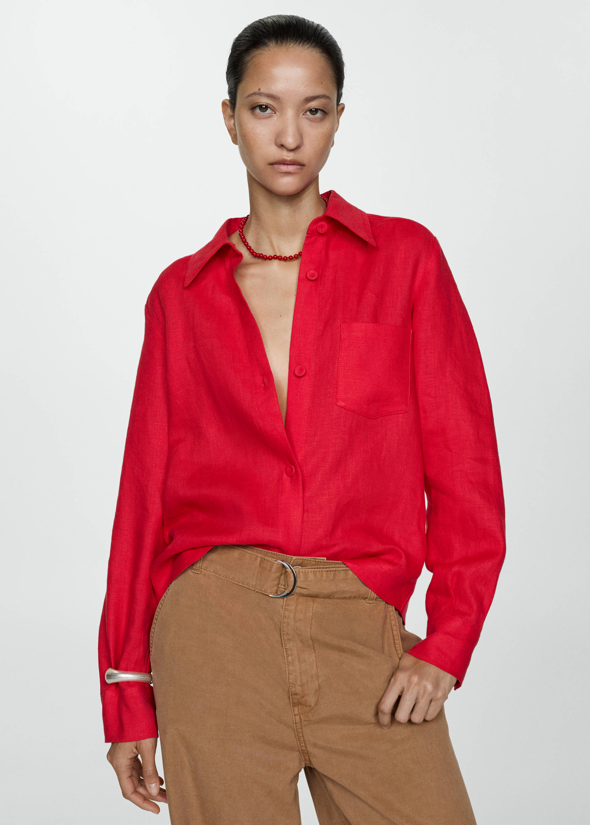 Pantalons fluids wideleg cinturó - Detall de l'article 1