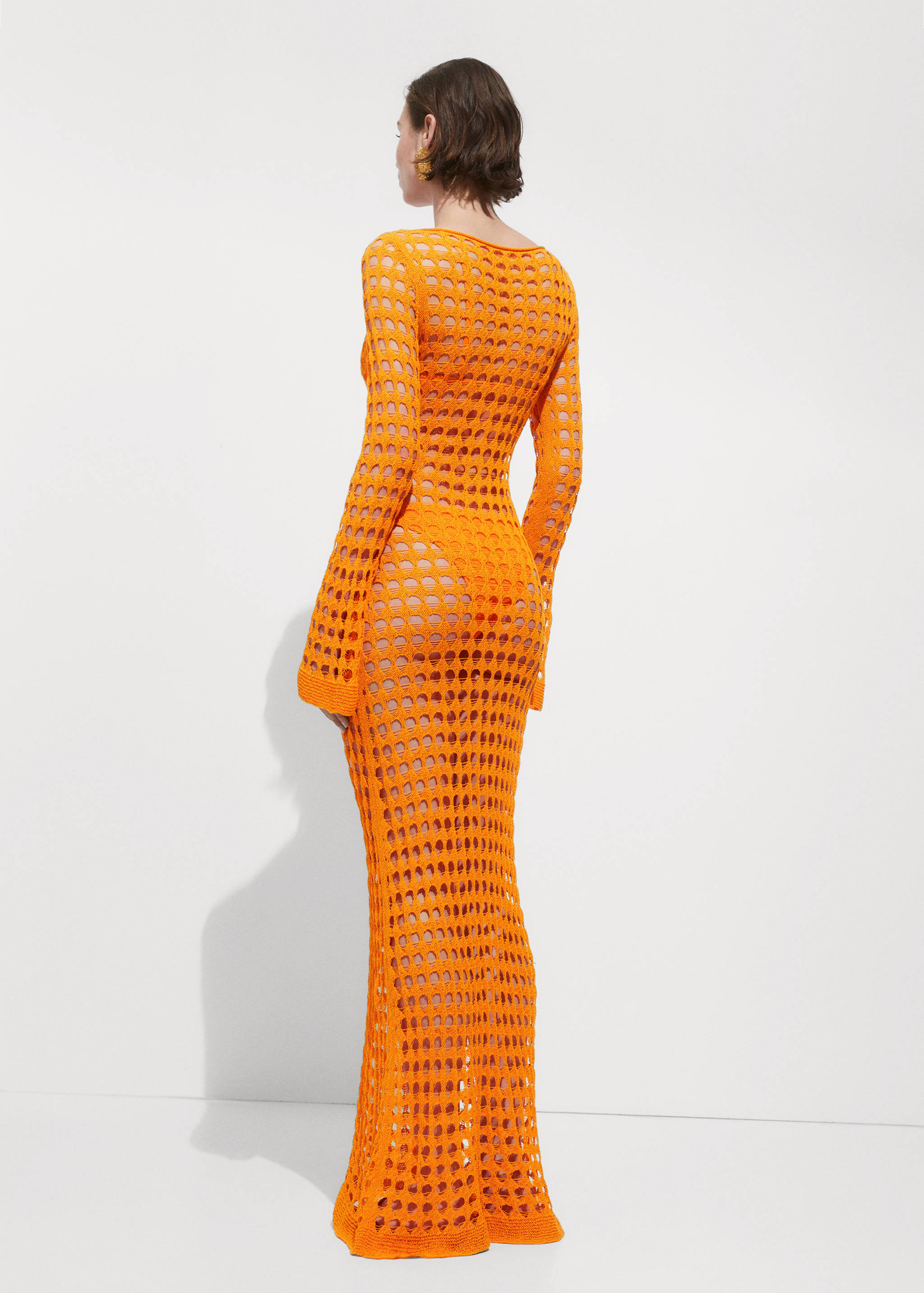 Vestido largo punto calado - Reverso del artículo