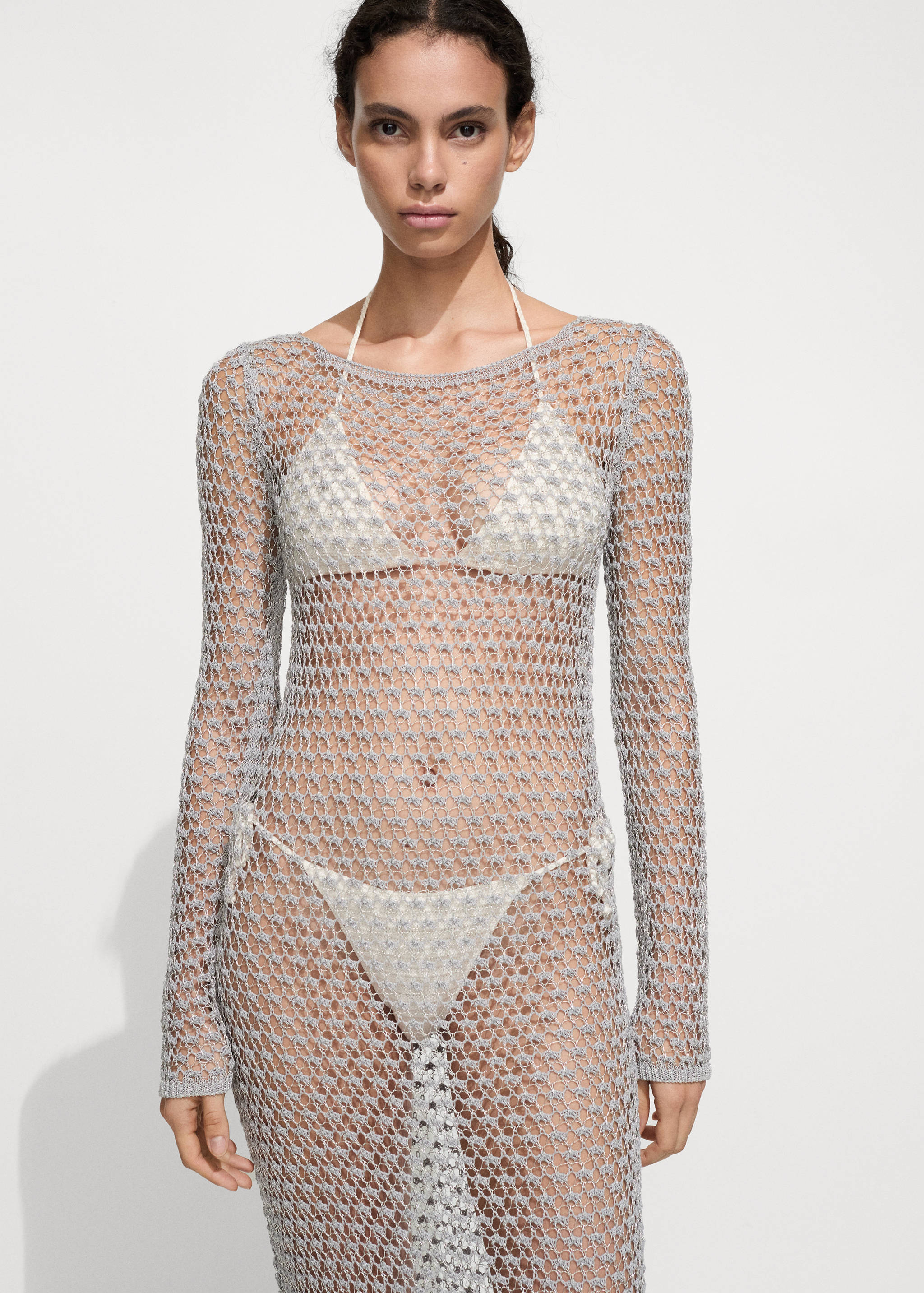 Crochet lurex dress - Medium plane