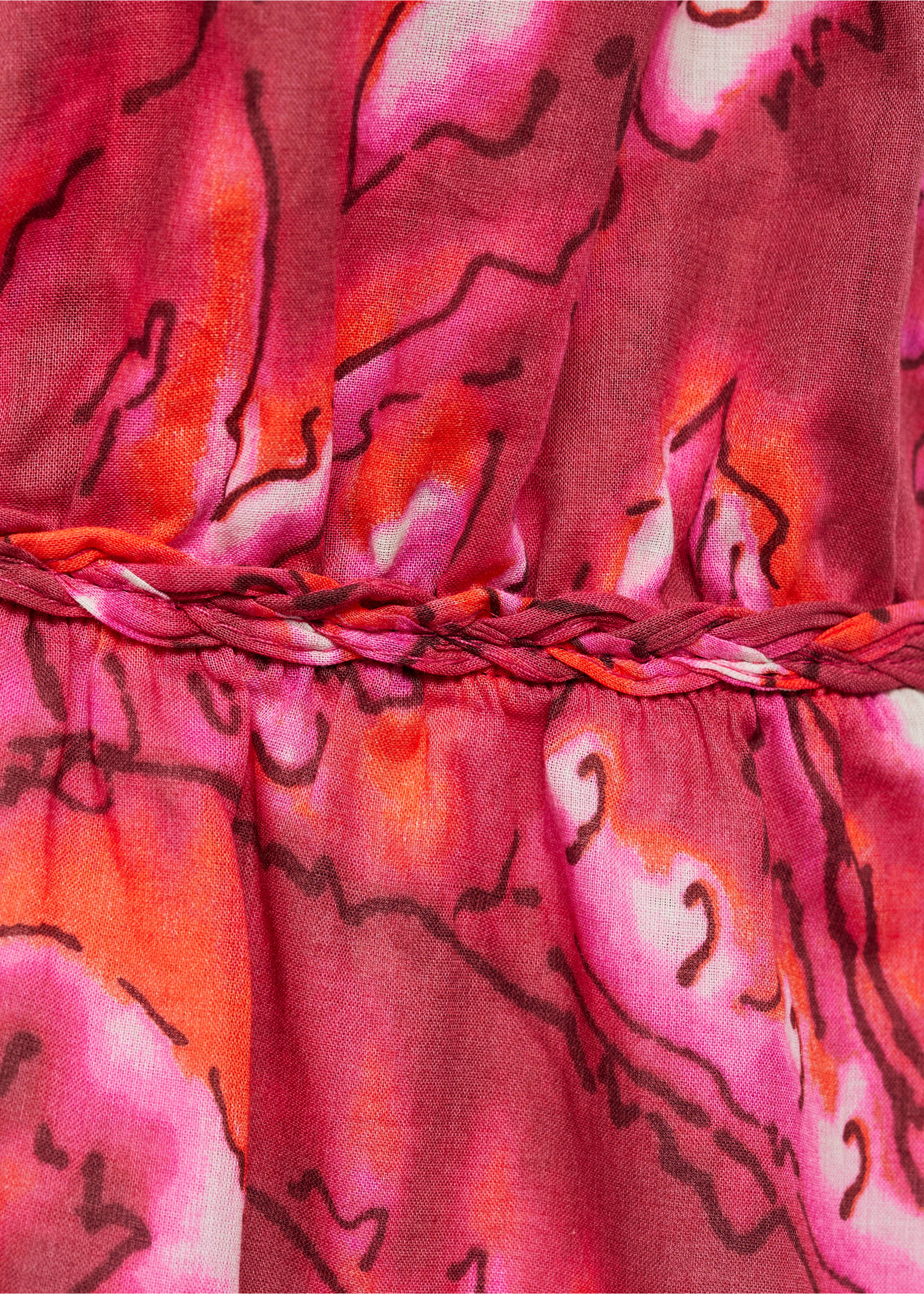 Vestido estampado doble tirante - Detalle del artículo 8, Fucsia. Ref: 77000390-00.