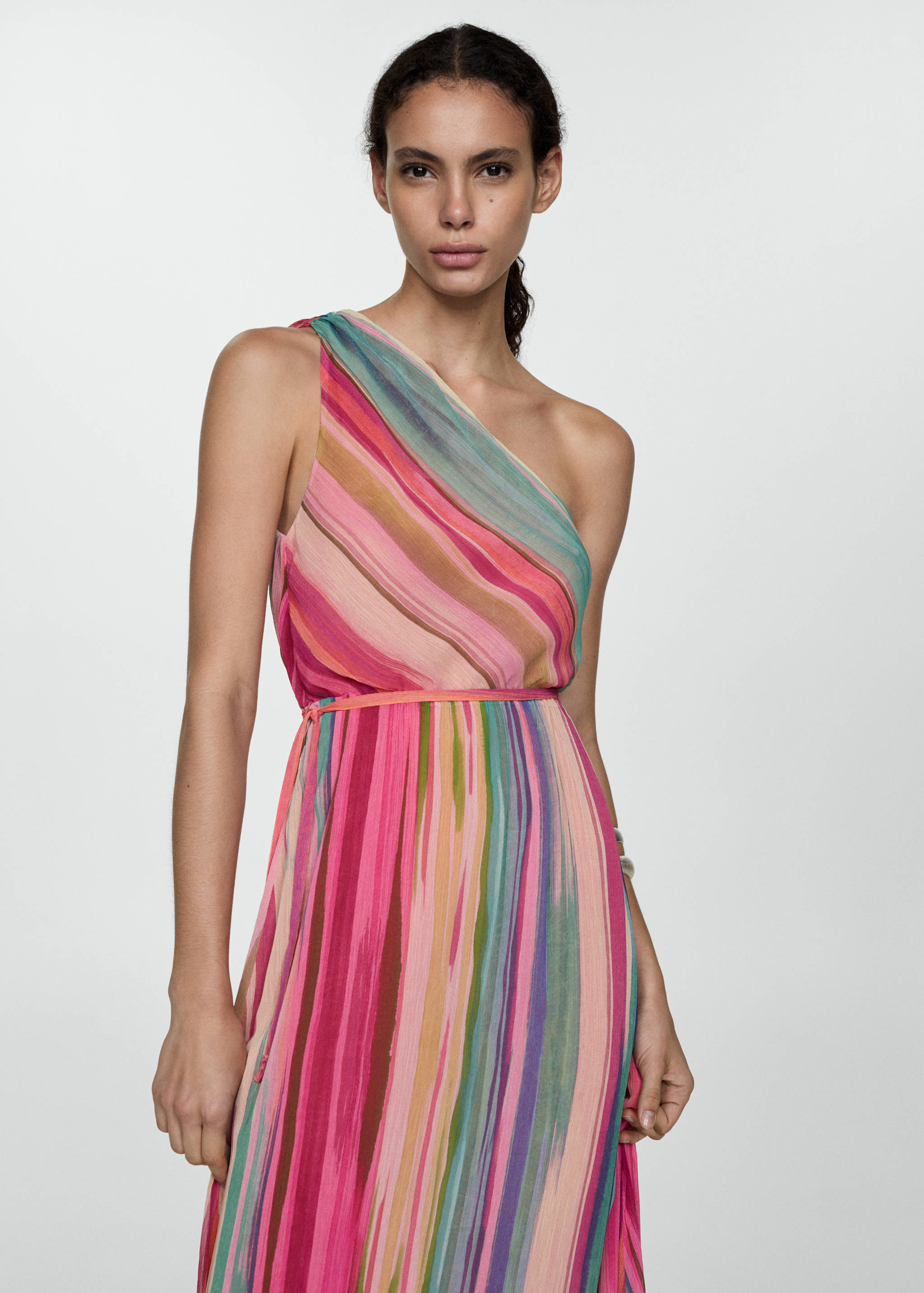 Striped asymmetrical dress - Medium plane