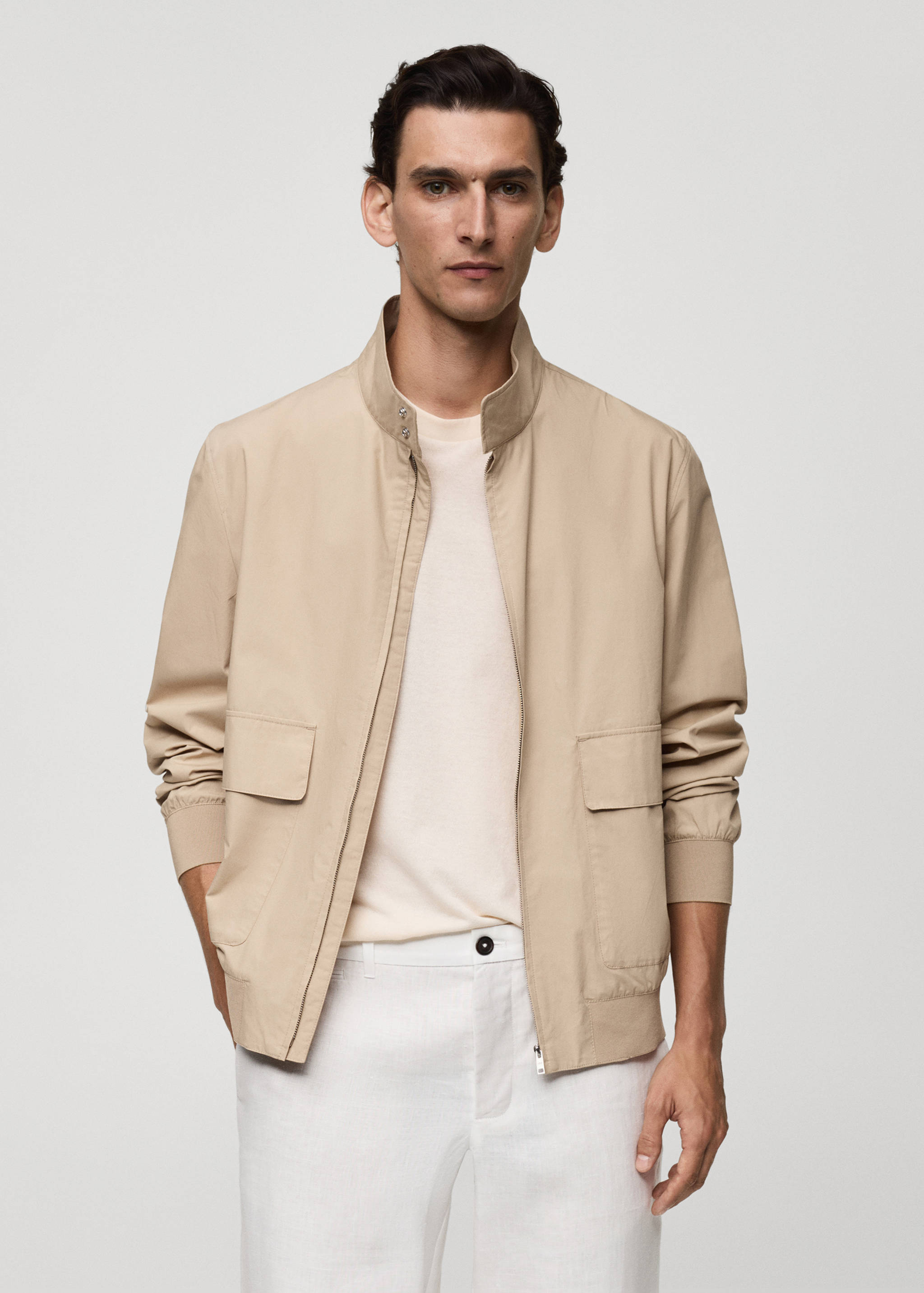 Jaqueta 100% cotó butxaques - Pla mig