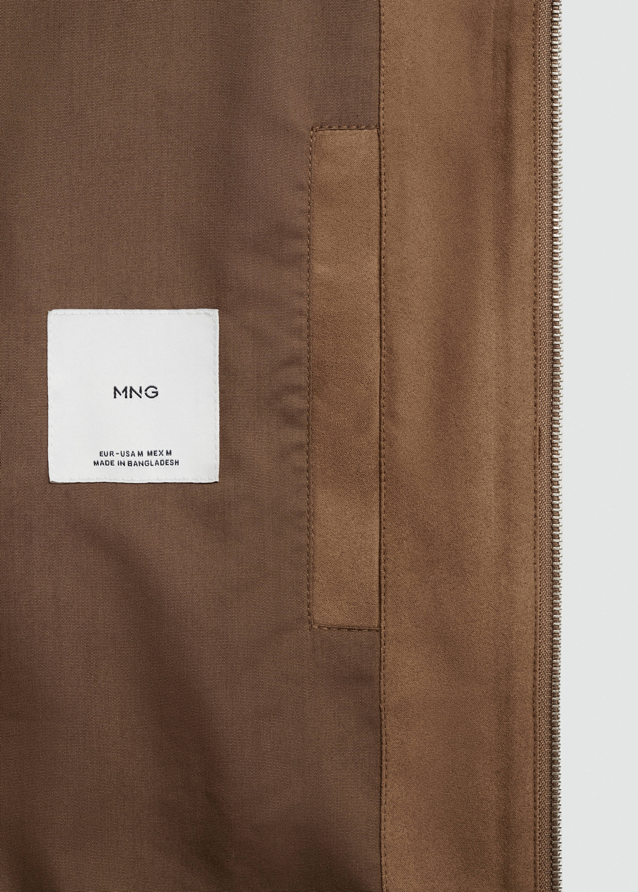 Suede-effect bomber jacket - Details of the article 8