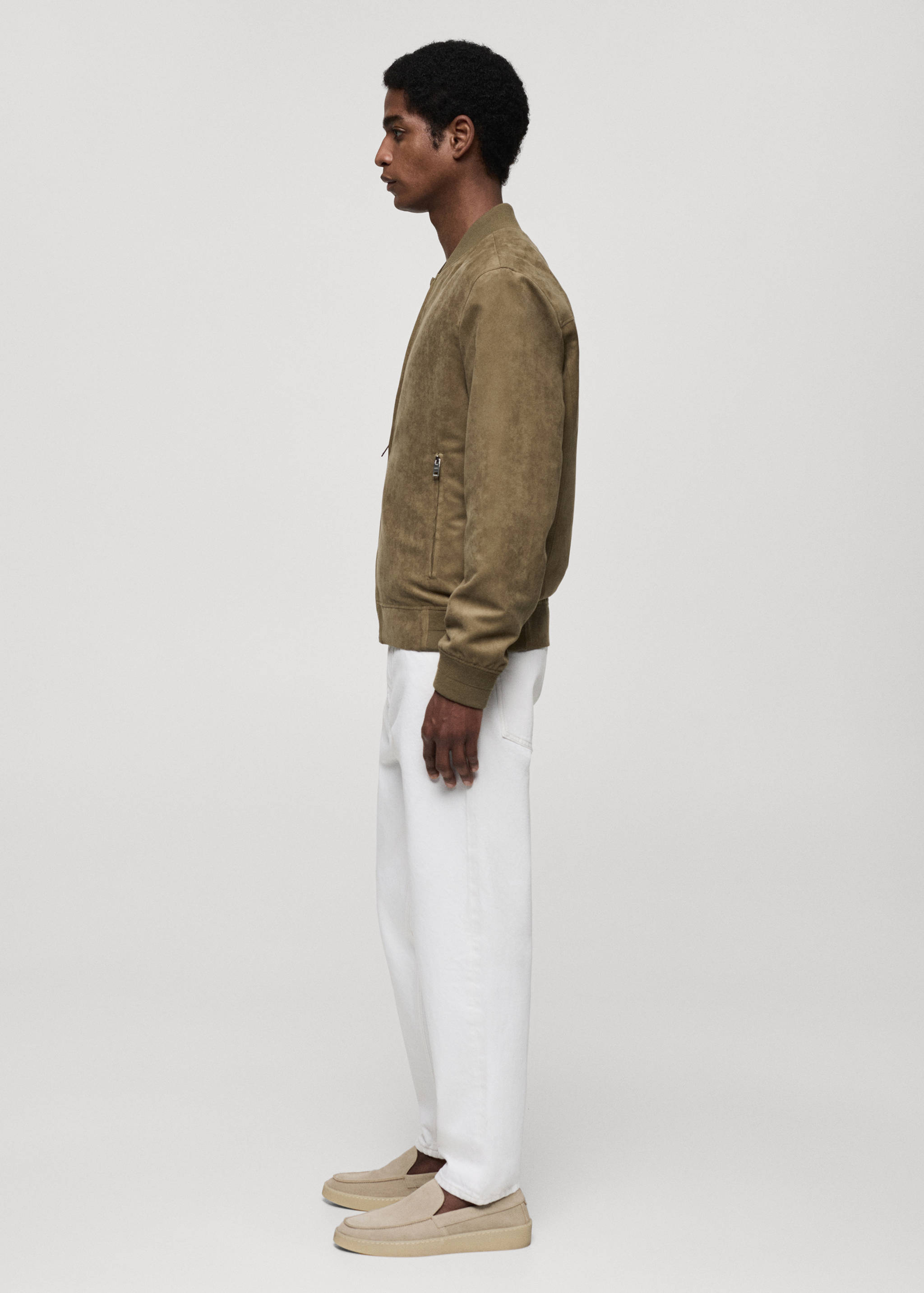 Suede-effect bomber jacket - Details of the article 2