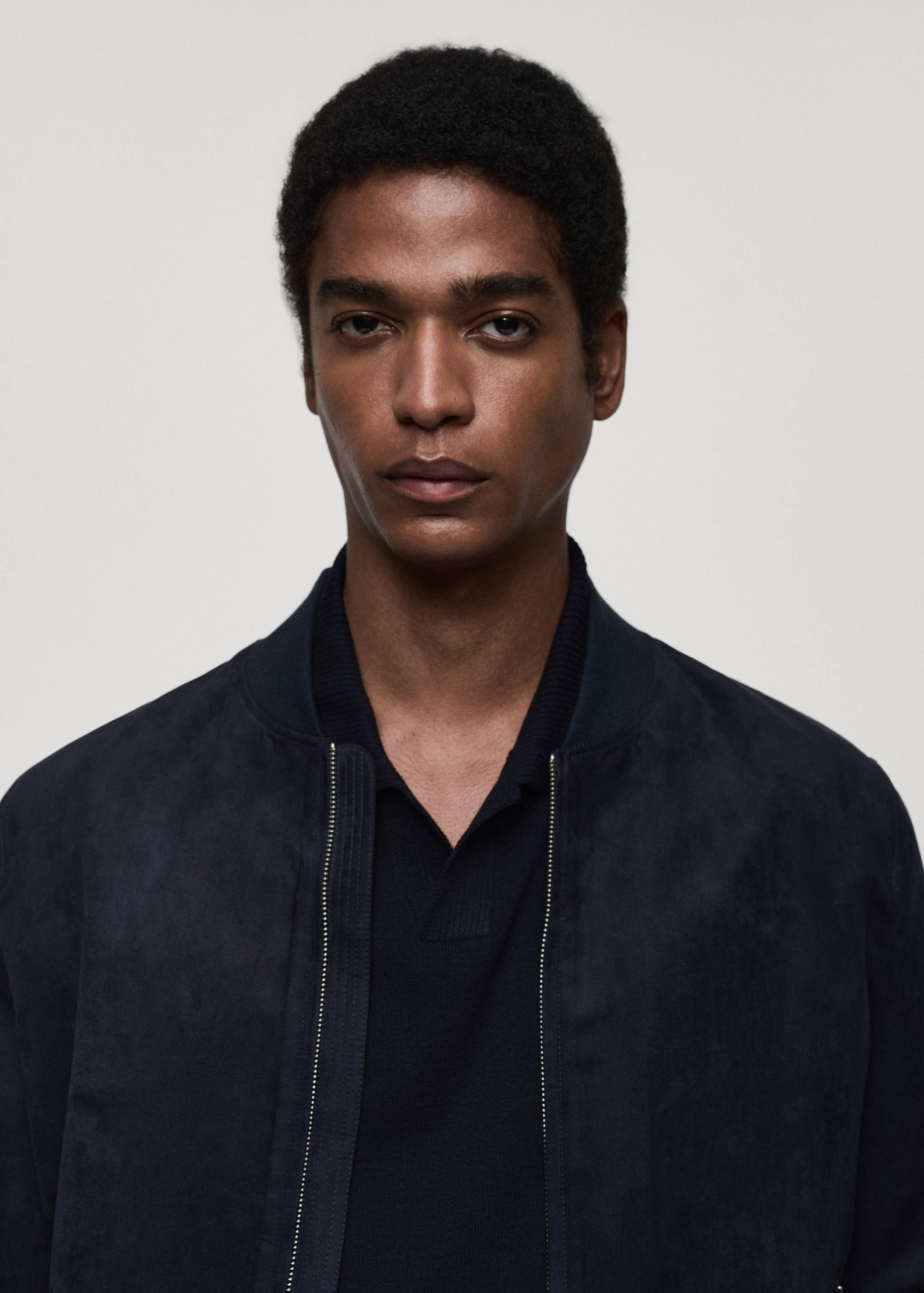 Suede-effect bomber jacket - Details of the article 1