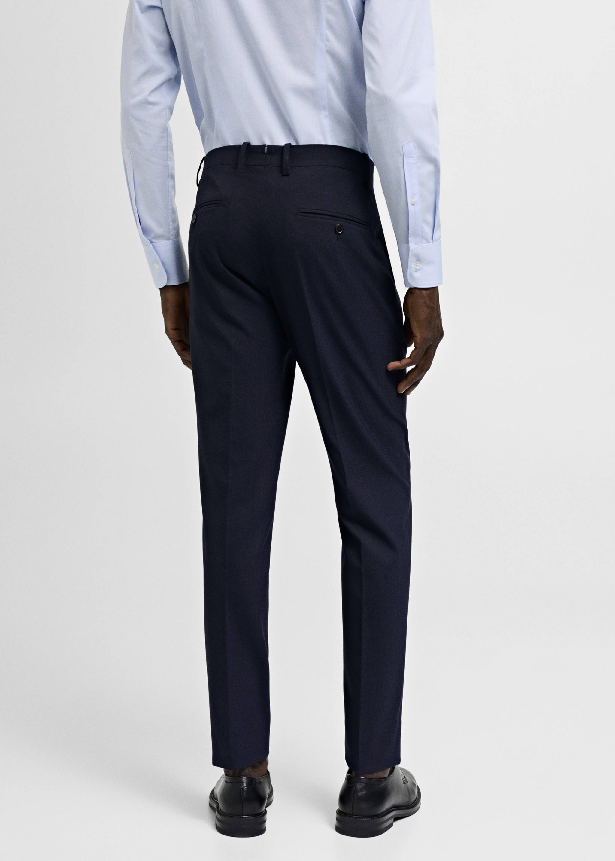 Stretch-fabric slim-fit suit trousers - Reverse of the article