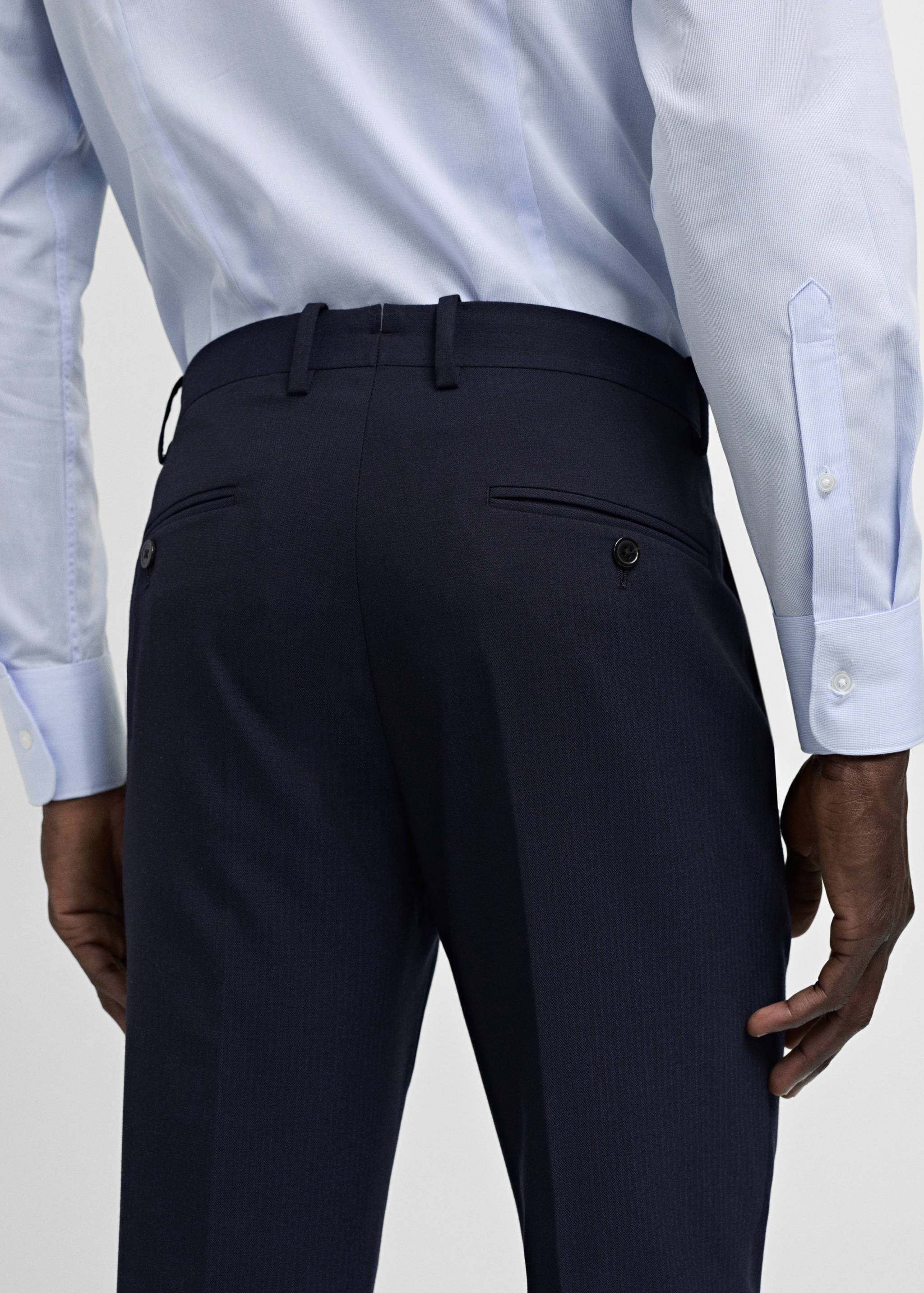 Stretch-fabric slim-fit suit trousers - Details of the article 4