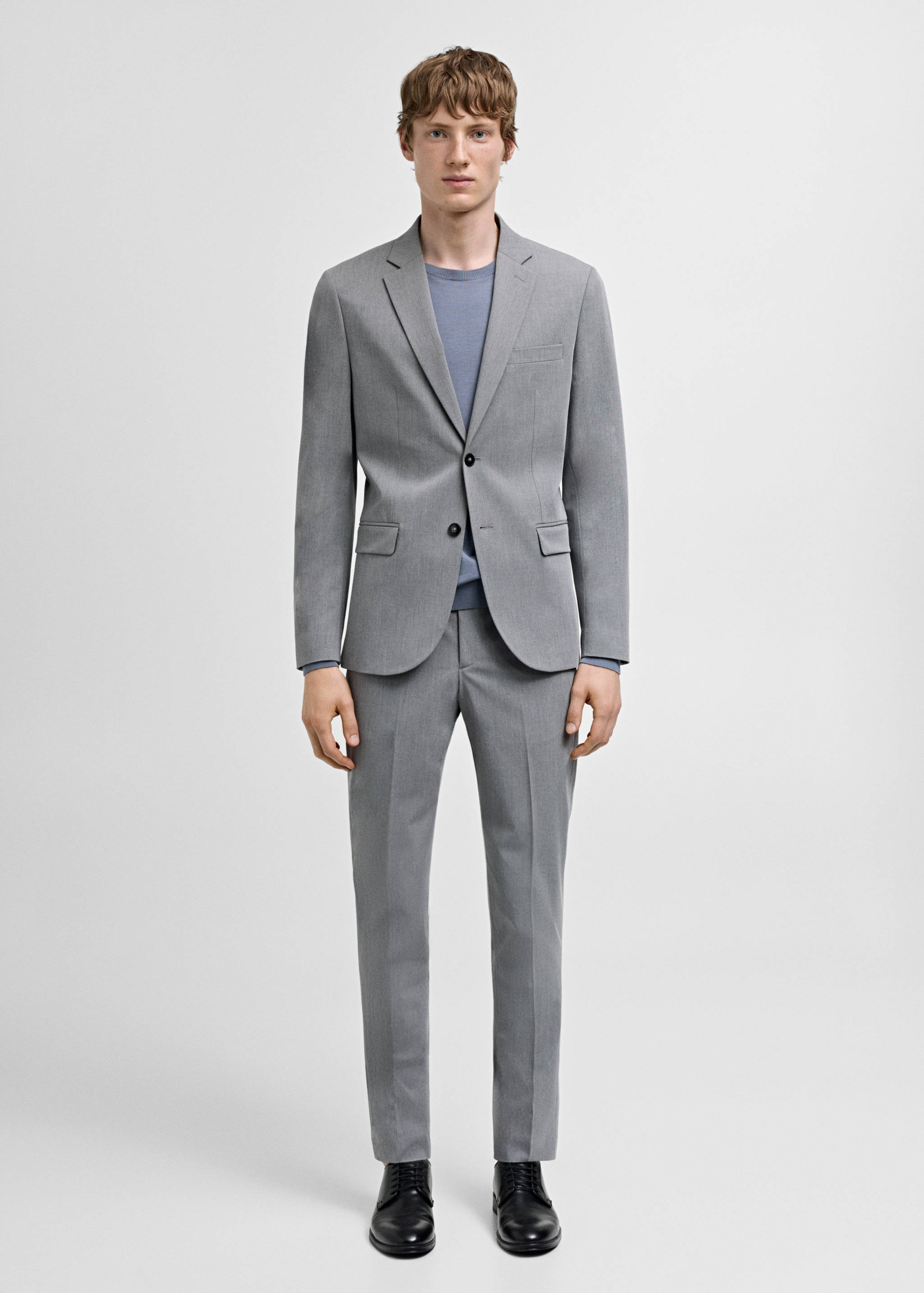 Stretch fabric super slim-fit suit trousers - General plane