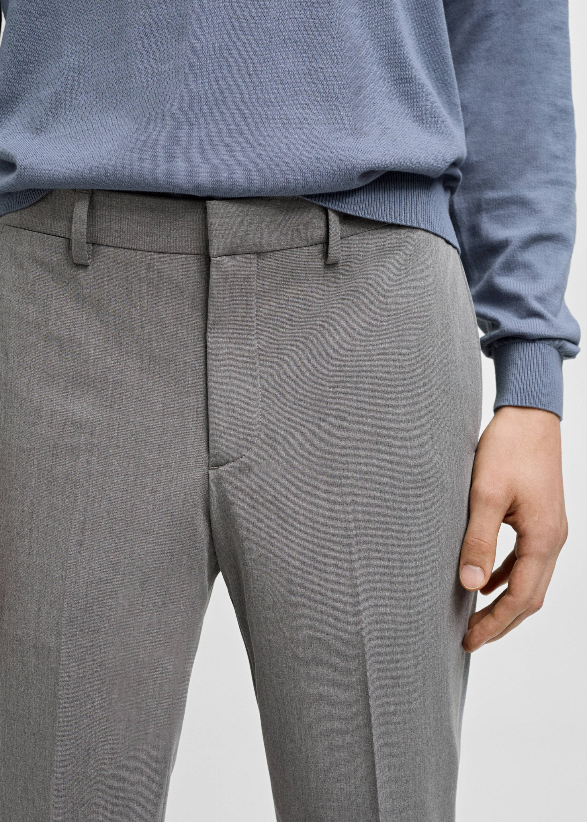 Stretch fabric super slim-fit suit trousers - Details of the article 3
