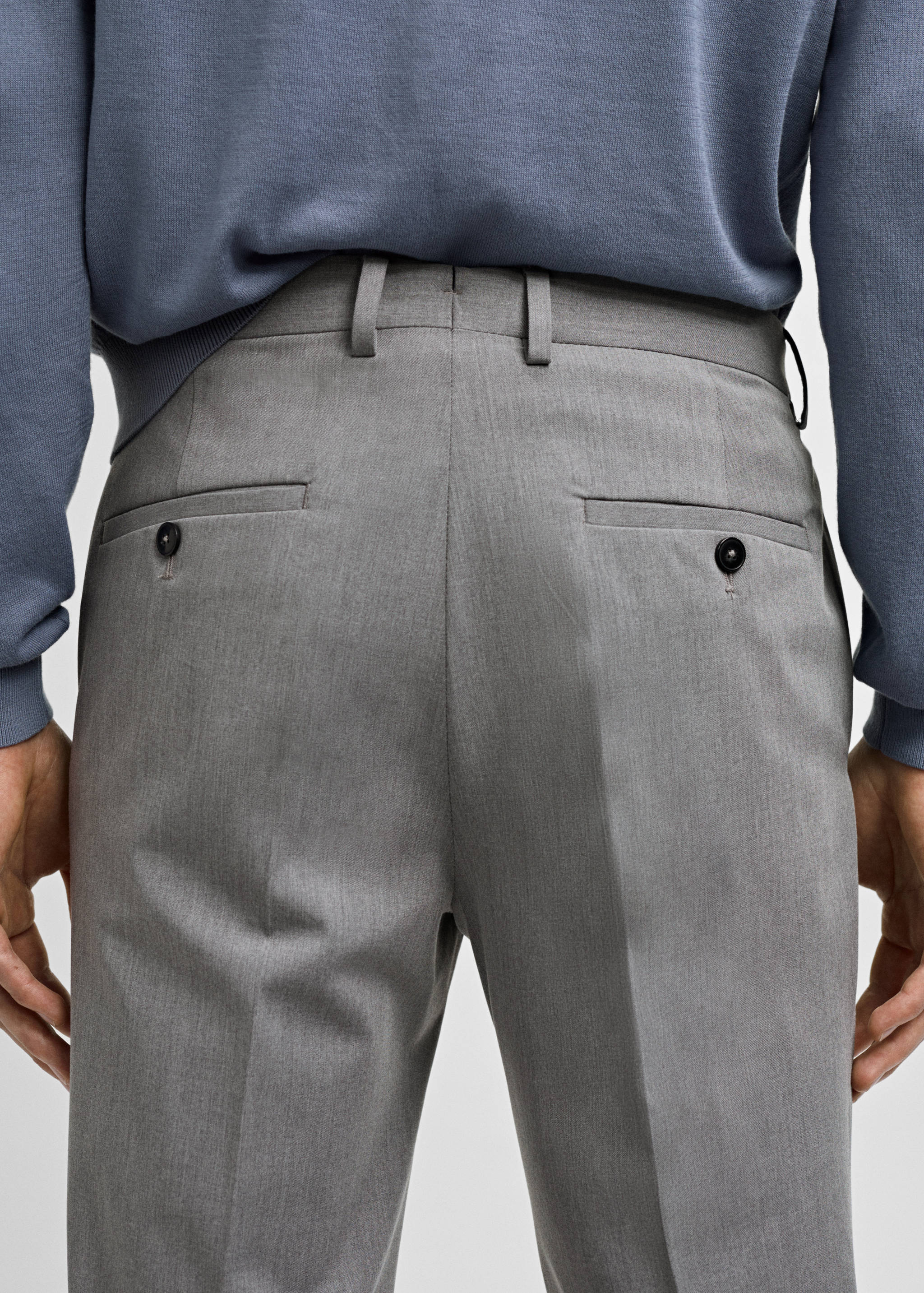 Stretch fabric super slim-fit suit trousers - Details of the article 4