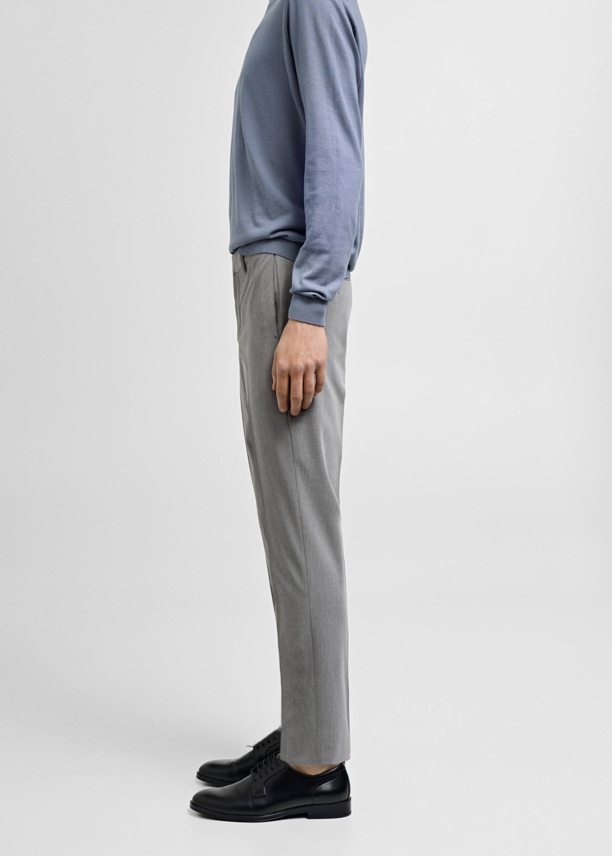 Stretch fabric super slim-fit suit trousers - Details of the article 2