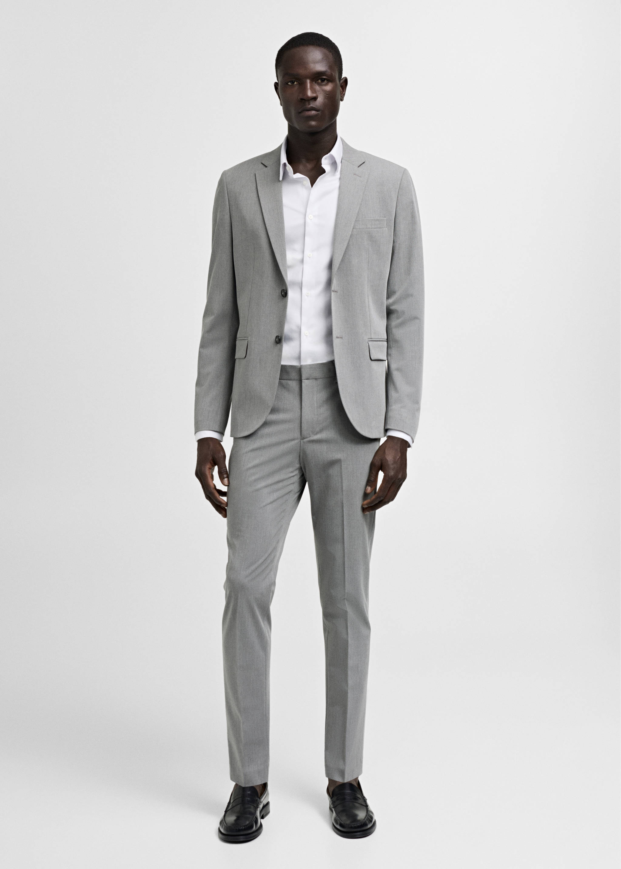 Stretch fabric super slim-fit suit trousers - General plane