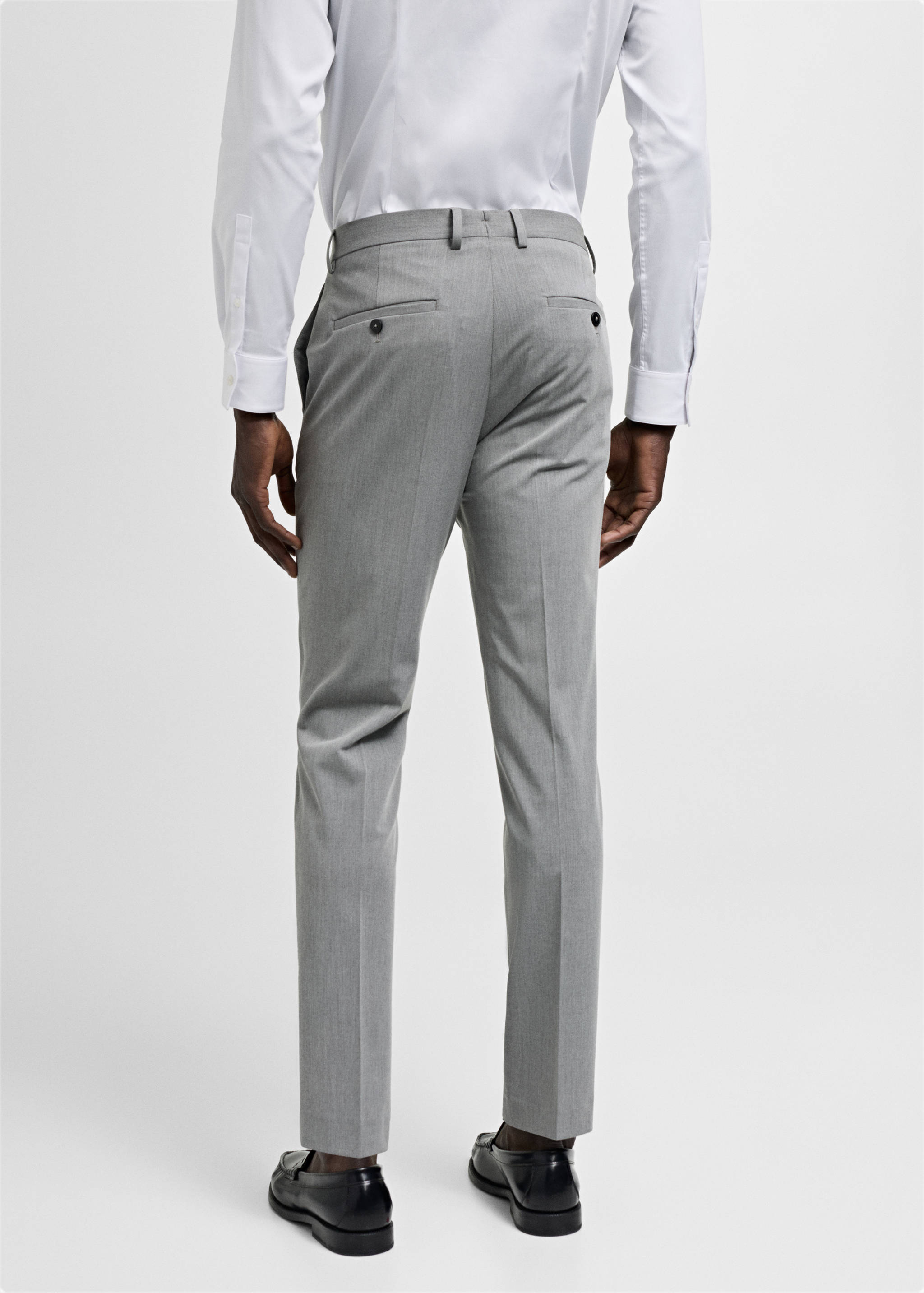 Stretch fabric super slim-fit suit trousers - Reverse of the article