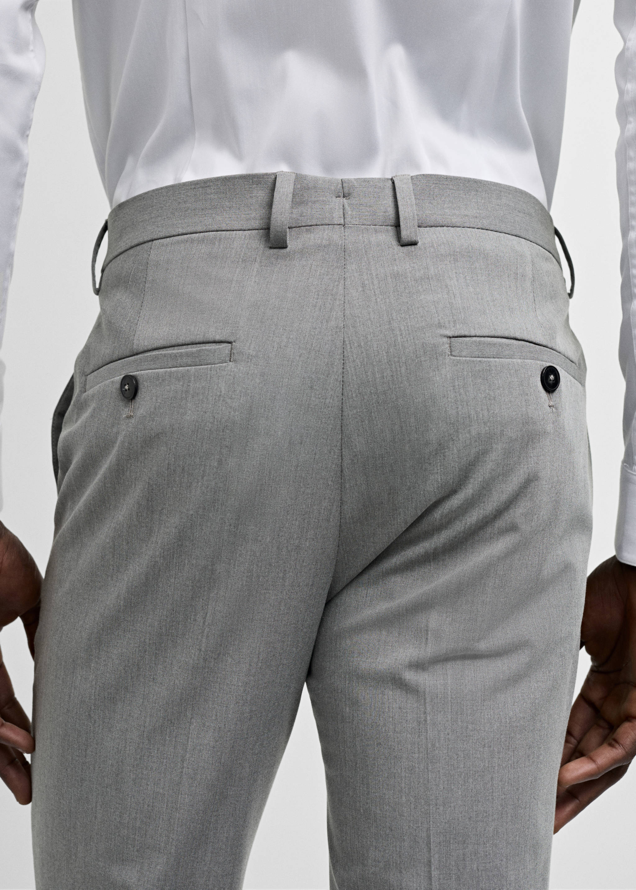 Stretch fabric super slim-fit suit trousers - Details of the article 3