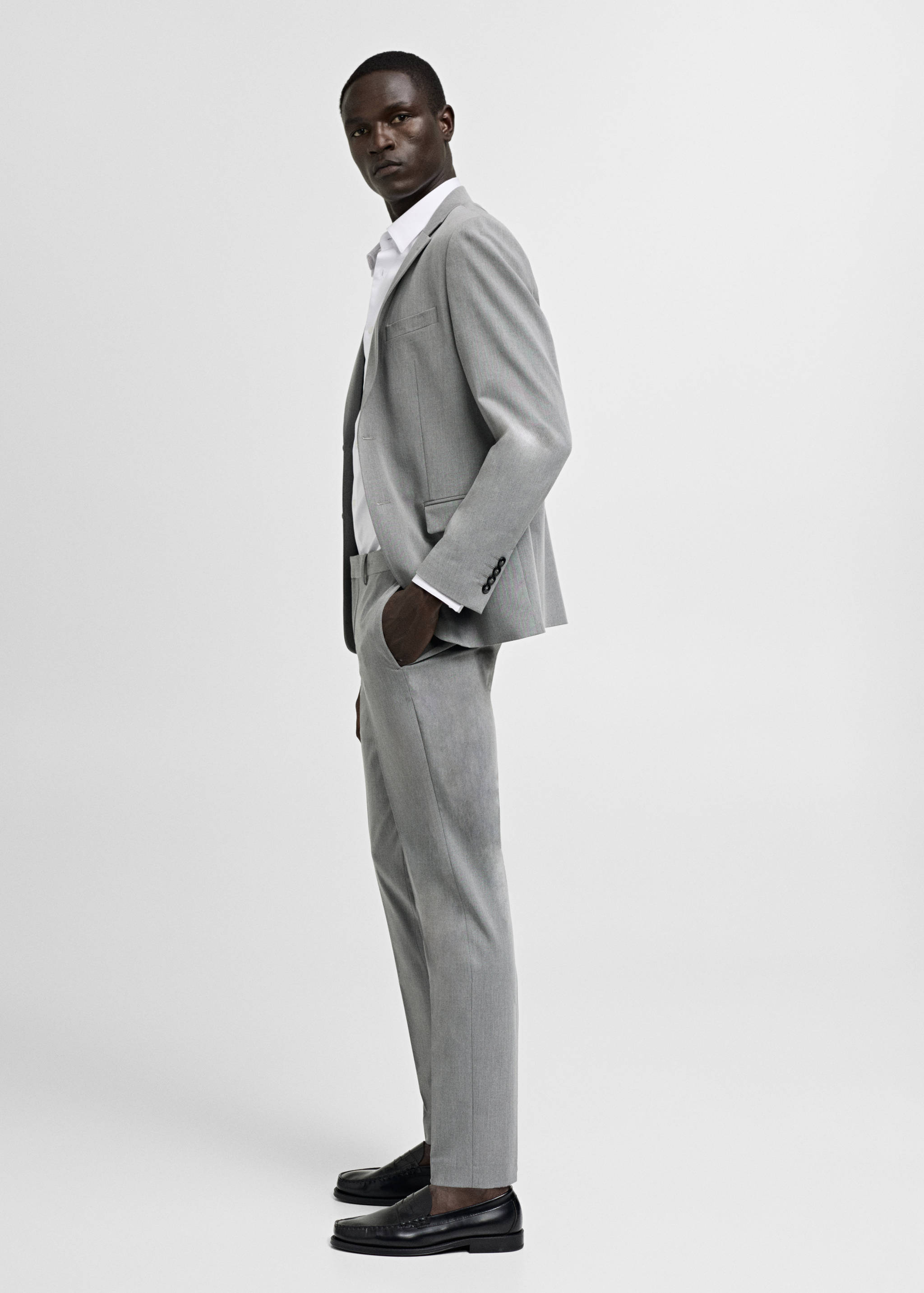 Stretch fabric super slim-fit suit trousers - Details of the article 4