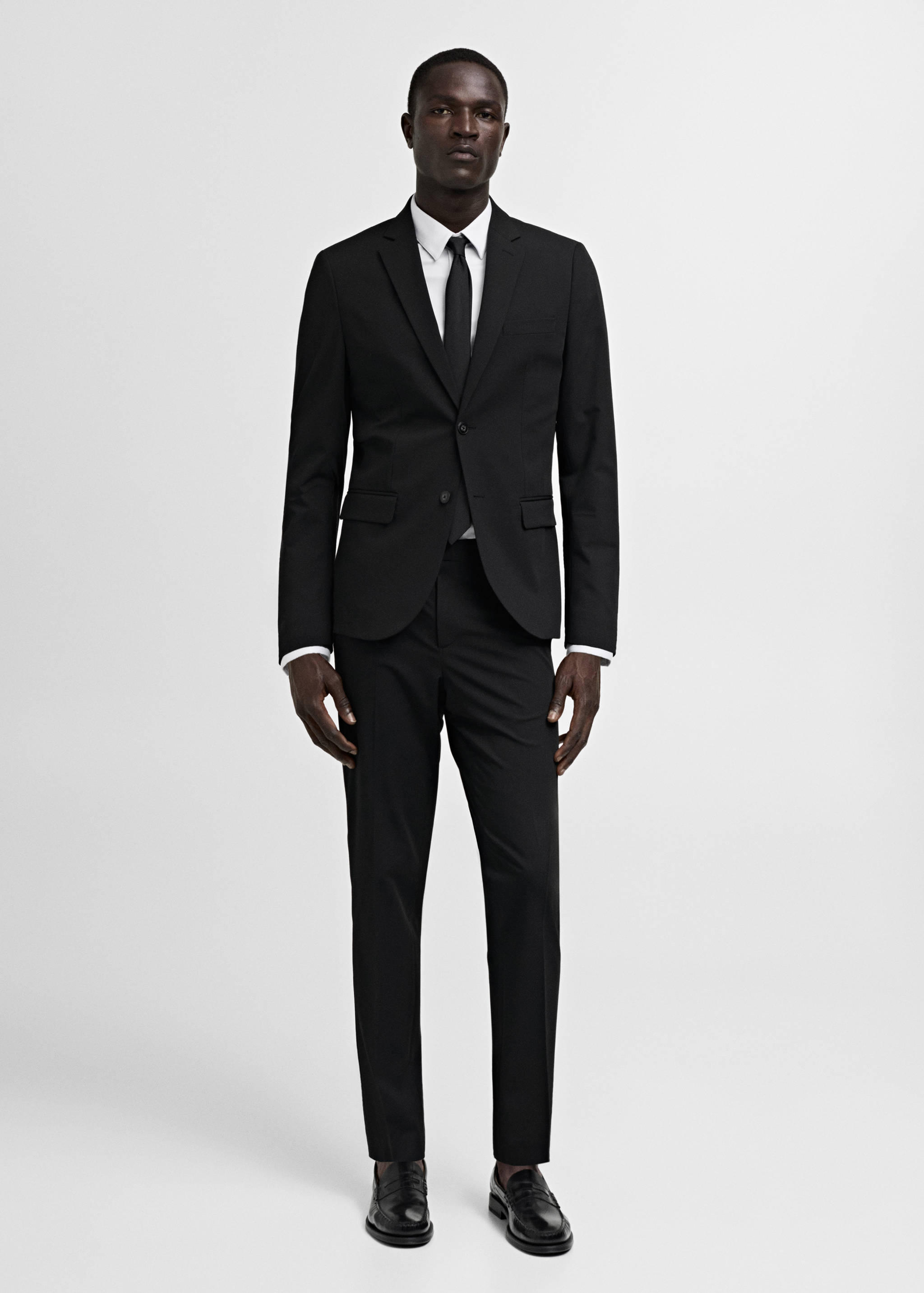 Stretch fabric super slim-fit suit trousers - General plane