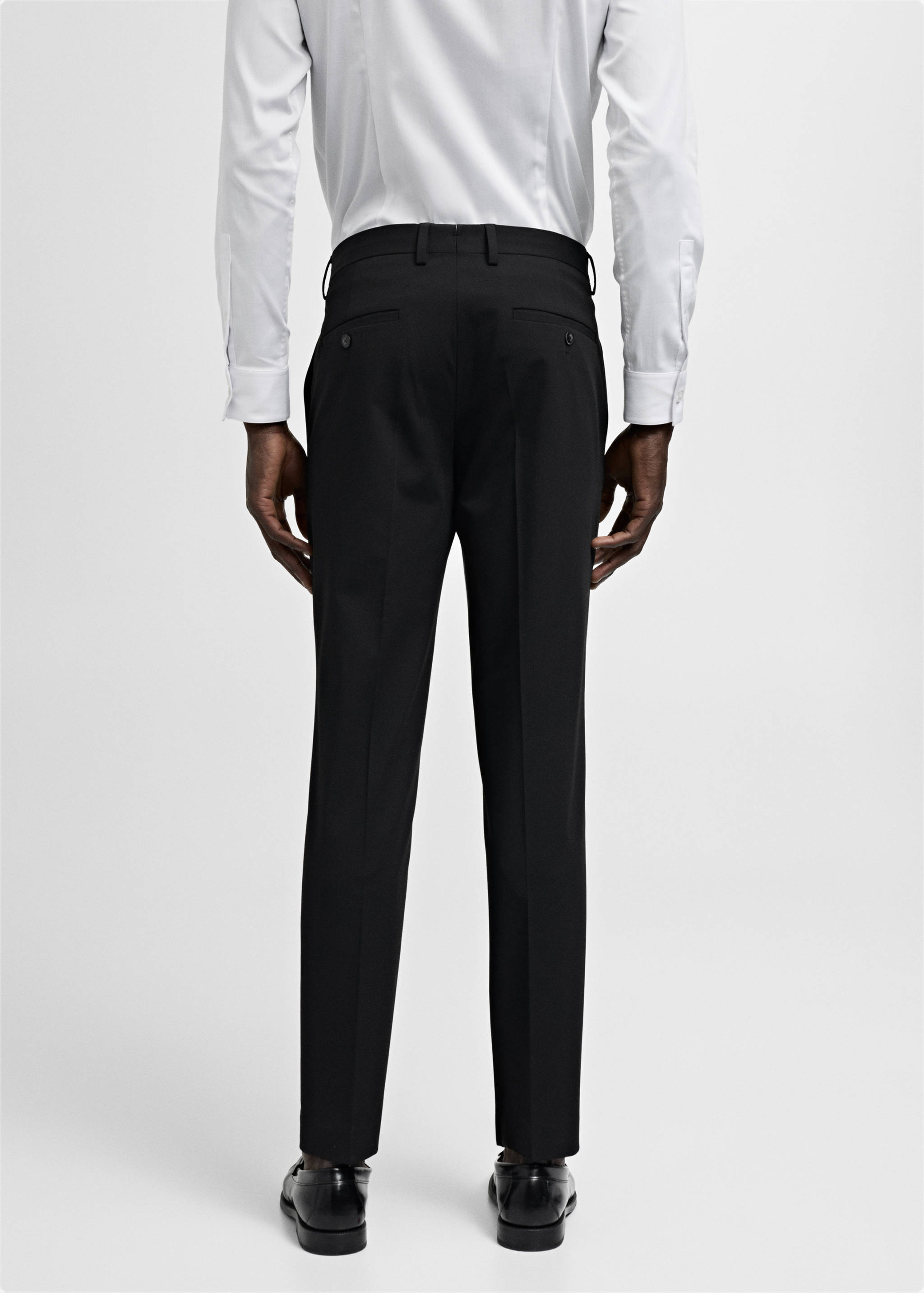 Stretch fabric super slim-fit suit trousers - Reverse of the article