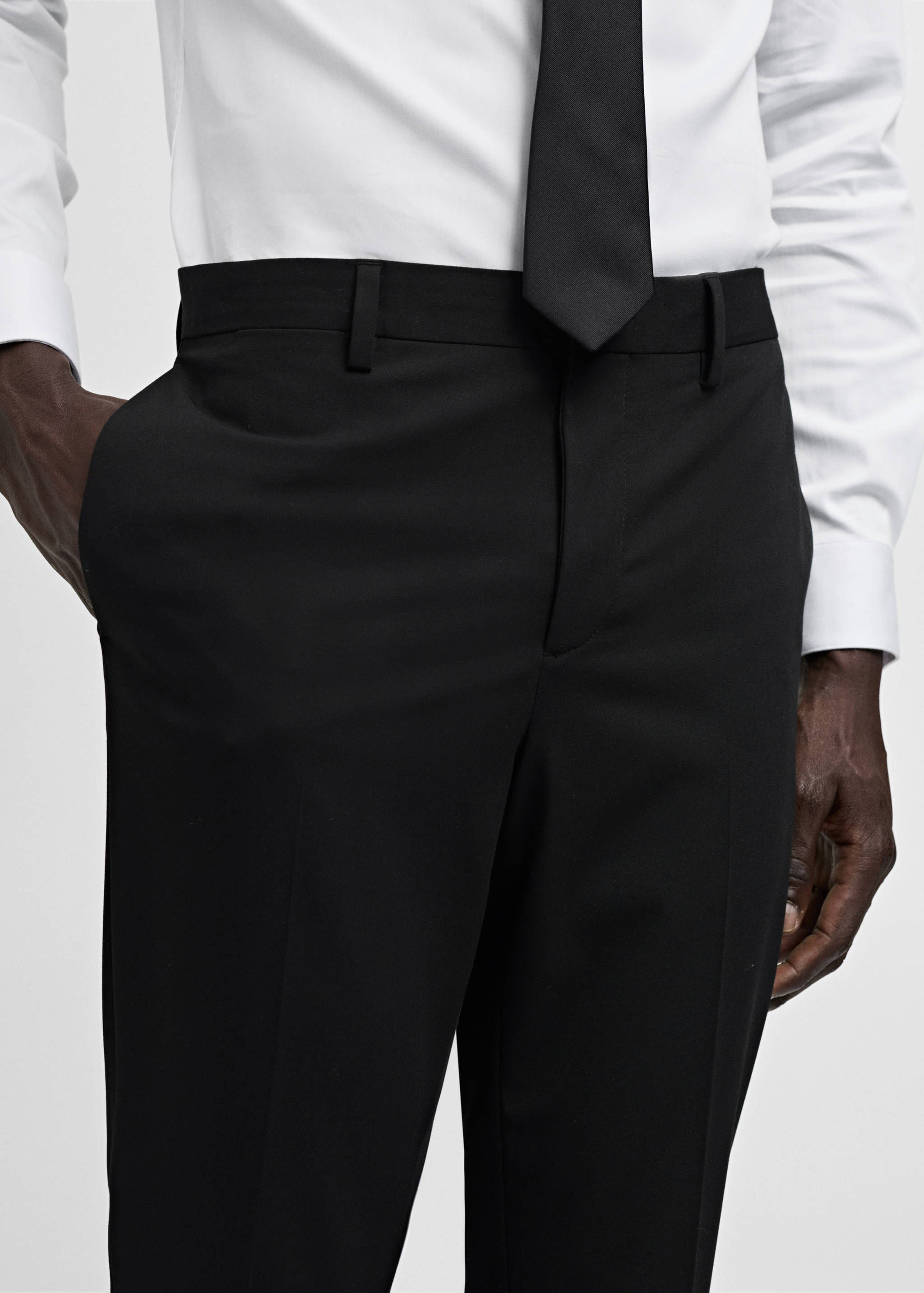 Stretch fabric super slim-fit suit trousers - Details of the article 3