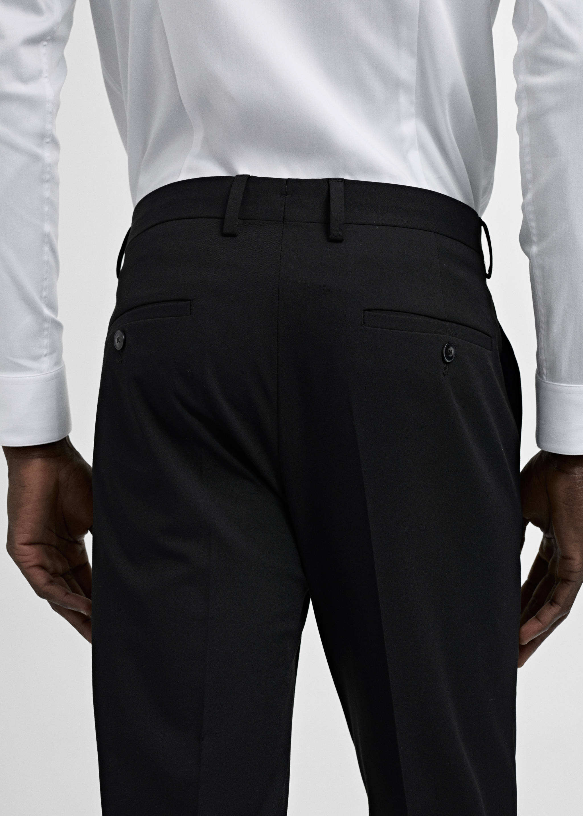 Stretch fabric super slim-fit suit trousers - Details of the article 4