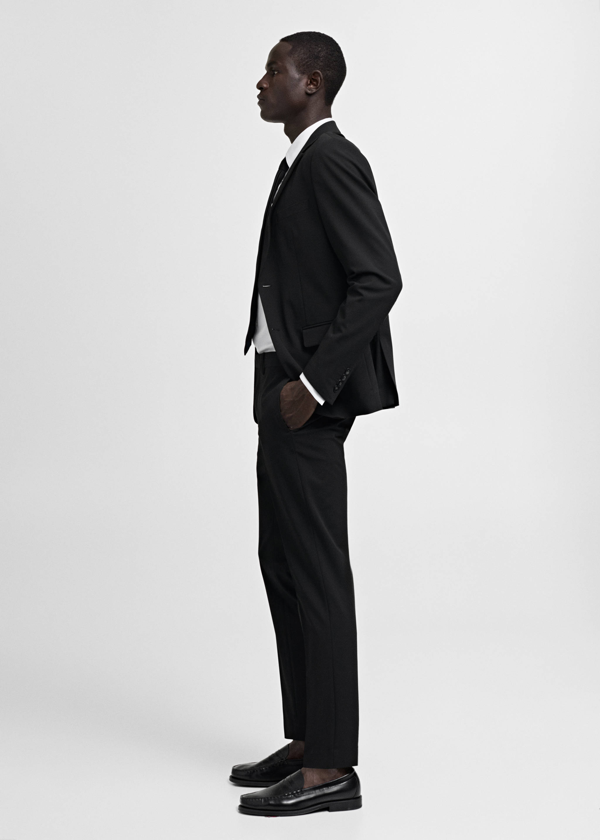 Stretch fabric super slim-fit suit trousers - Details of the article 2