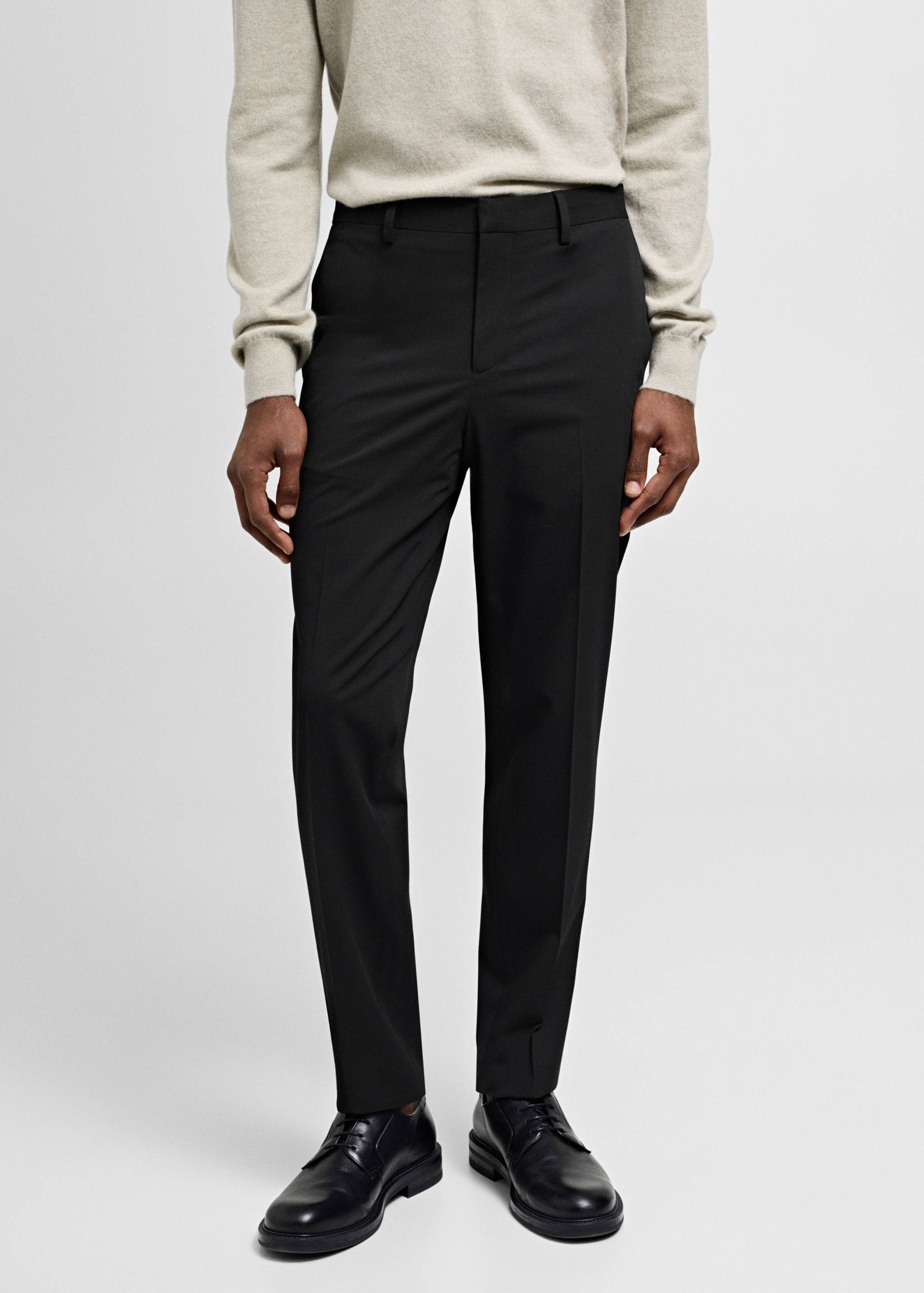 Stretch fabric super slim-fit suit trousers - Medium plane