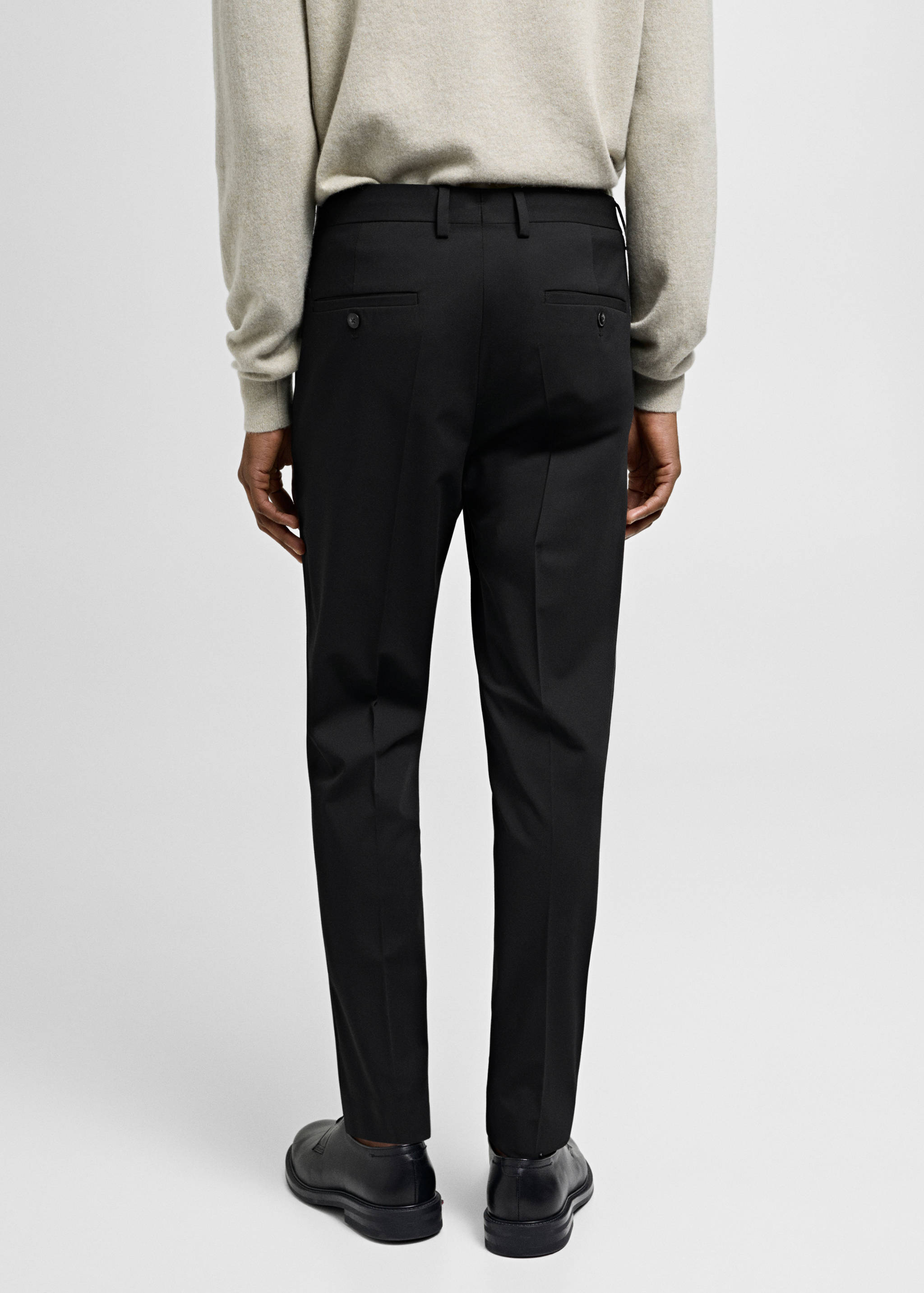 Stretch fabric super slim-fit suit trousers - Reverse of the article
