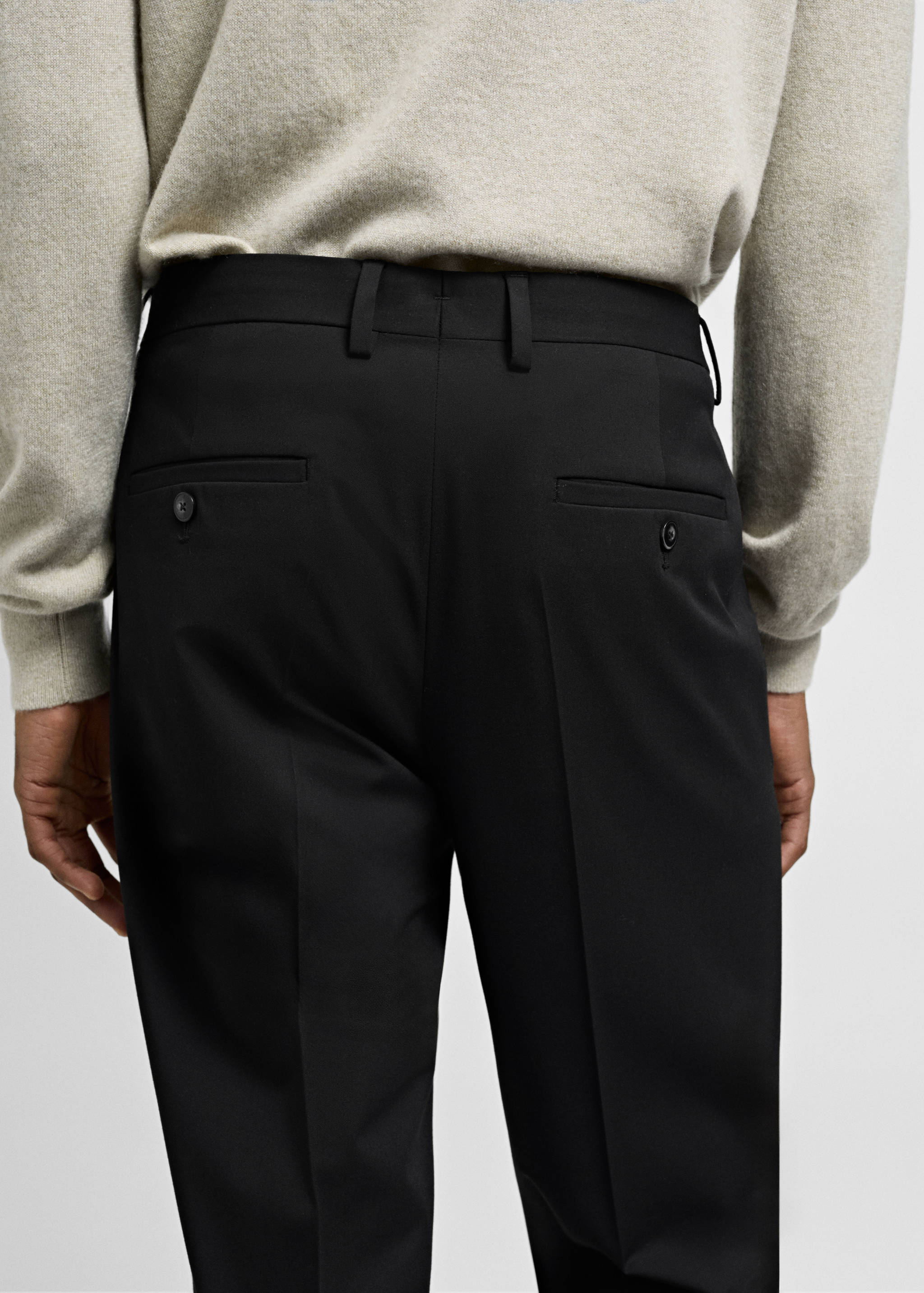 Stretch fabric super slim-fit suit trousers - Details of the article 3
