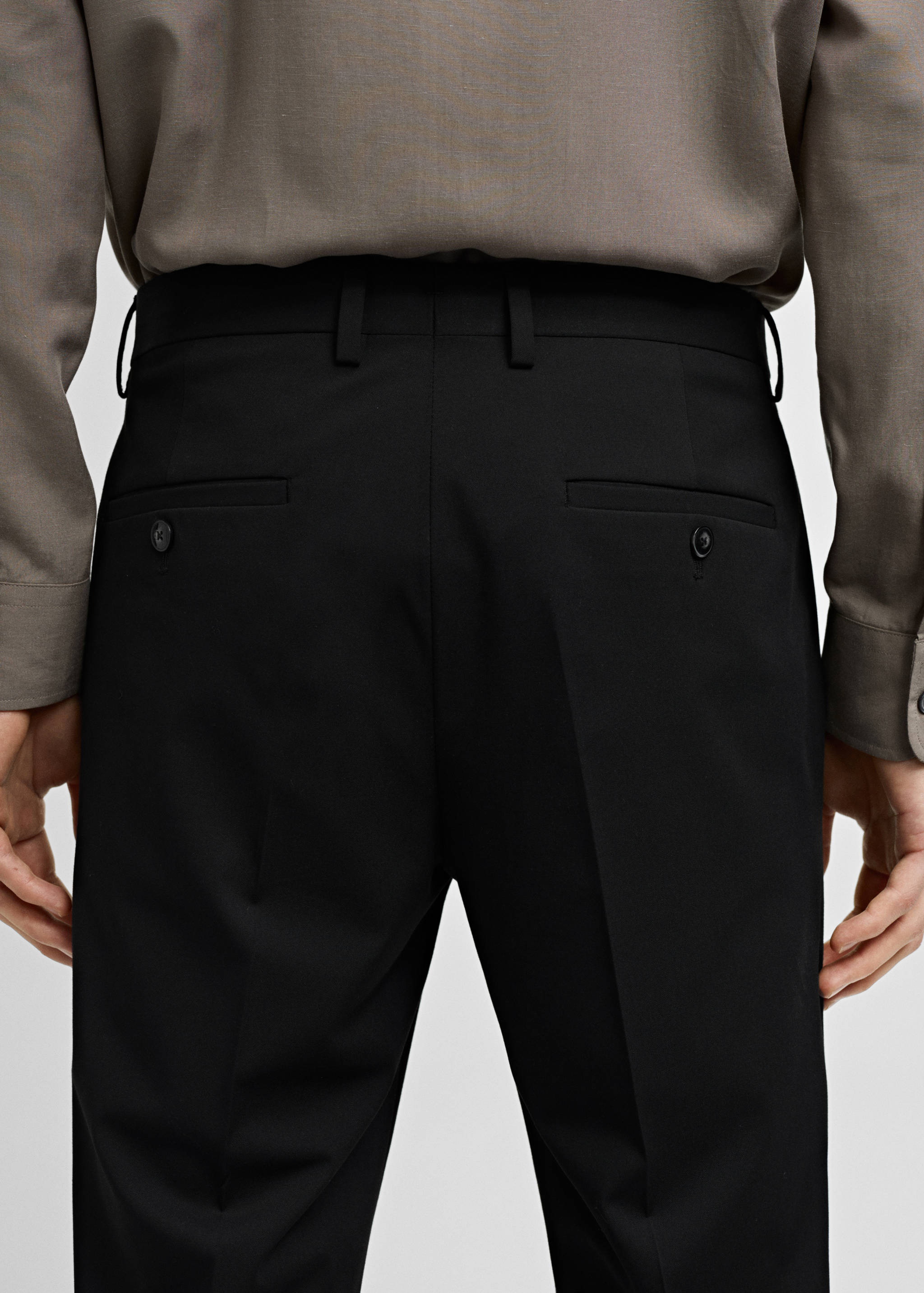Stretch fabric super slim-fit suit trousers - Details of the article 2
