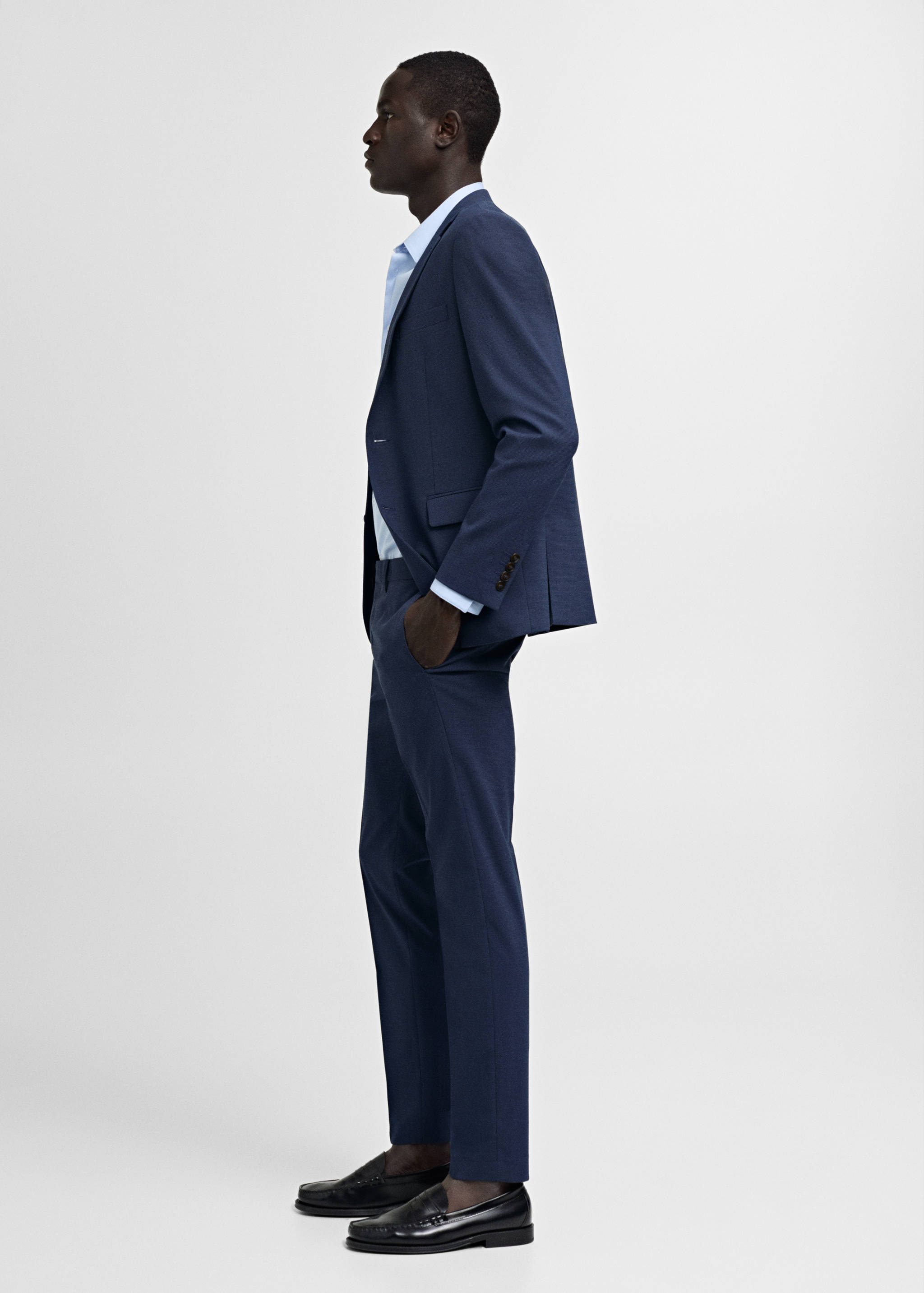 弹力面料超修身西装裤 - null