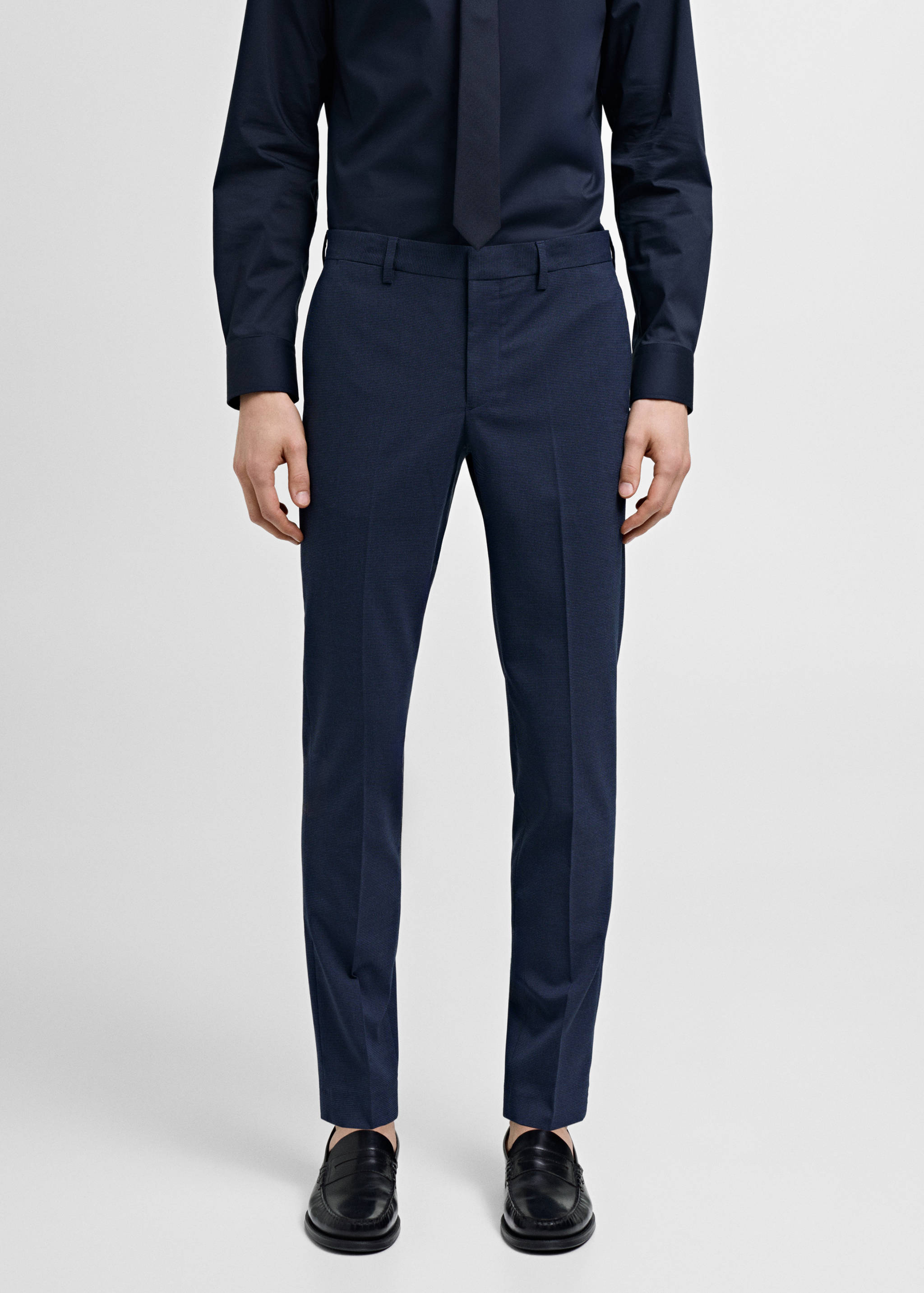 Stretch fabric super slim-fit suit trousers - Medium plane