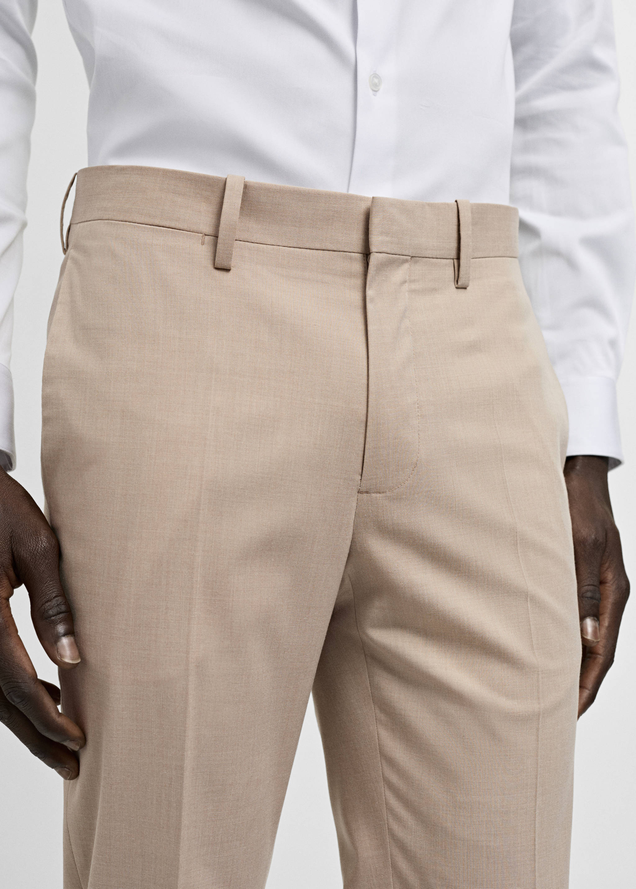 Stretch fabric super slim-fit suit trousers - Details of the article 3