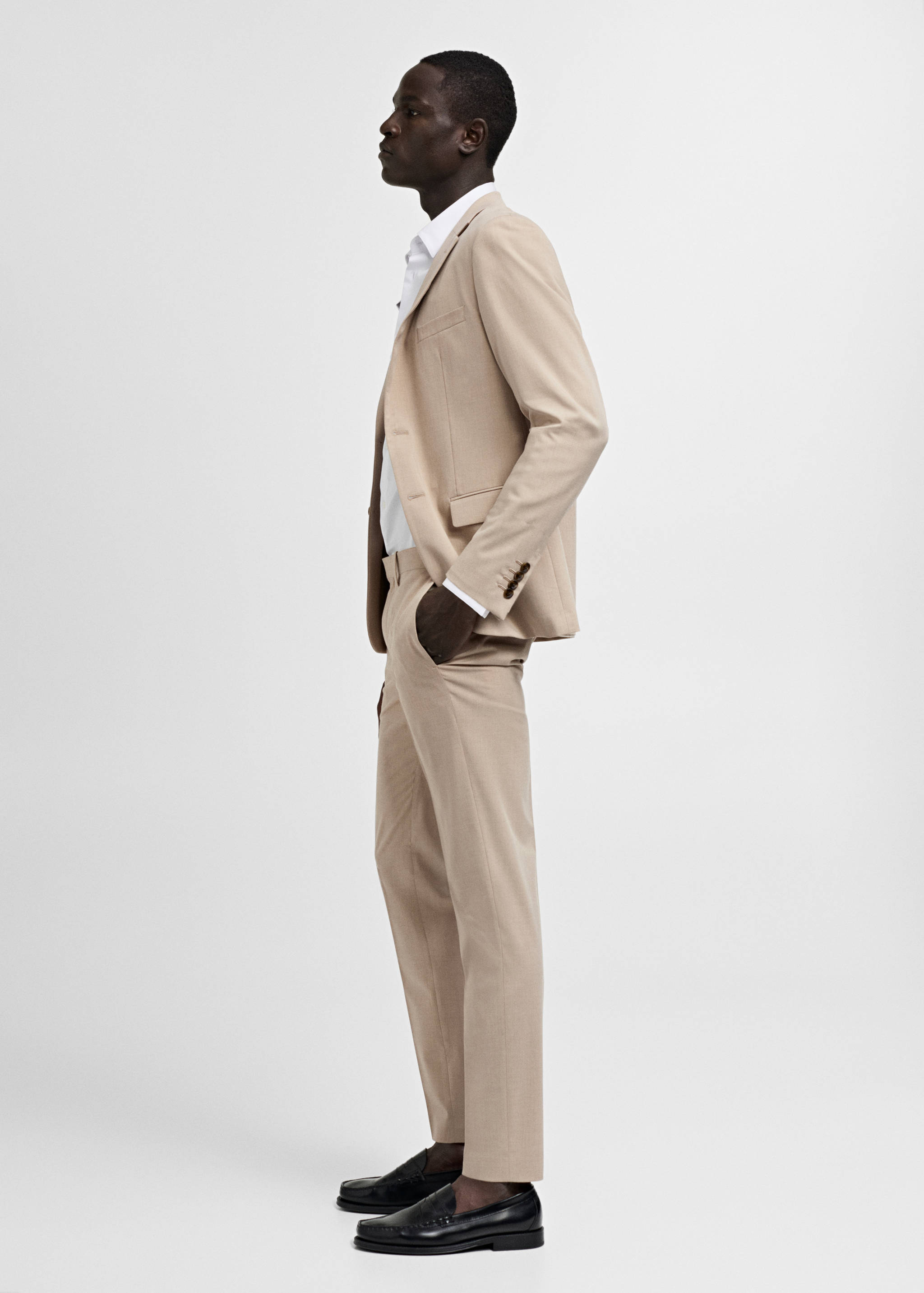 Stretch fabric super slim-fit suit trousers - Details of the article 2