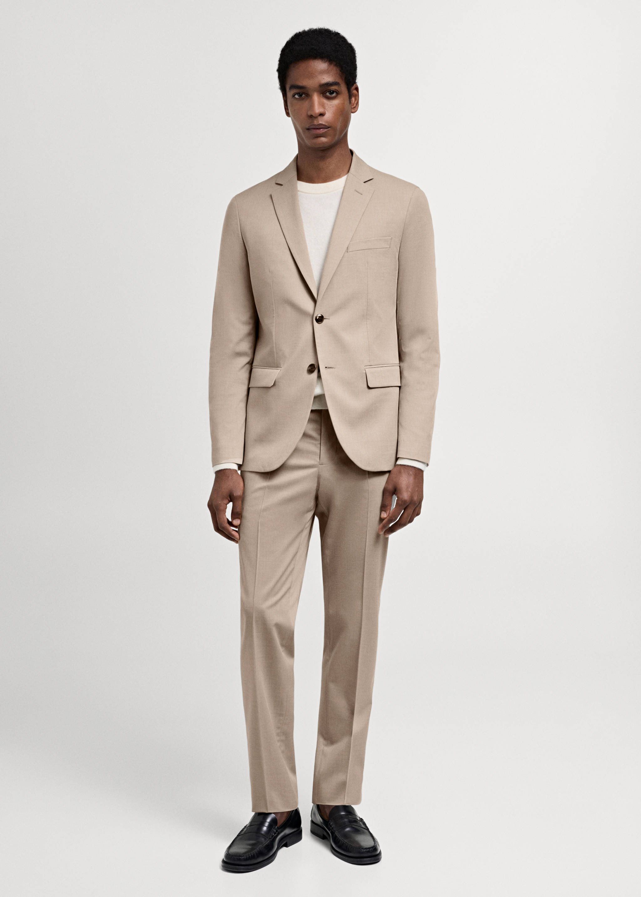 Stretch fabric super slim-fit suit trousers - General plane